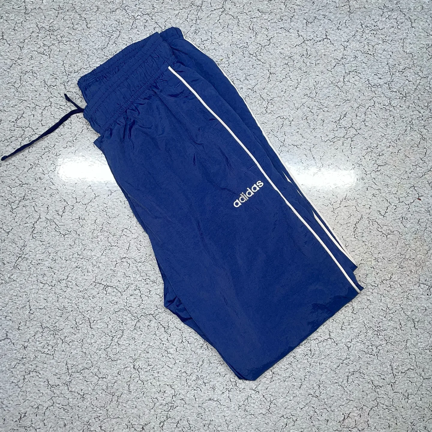 Adidas Blue Track Pants front view