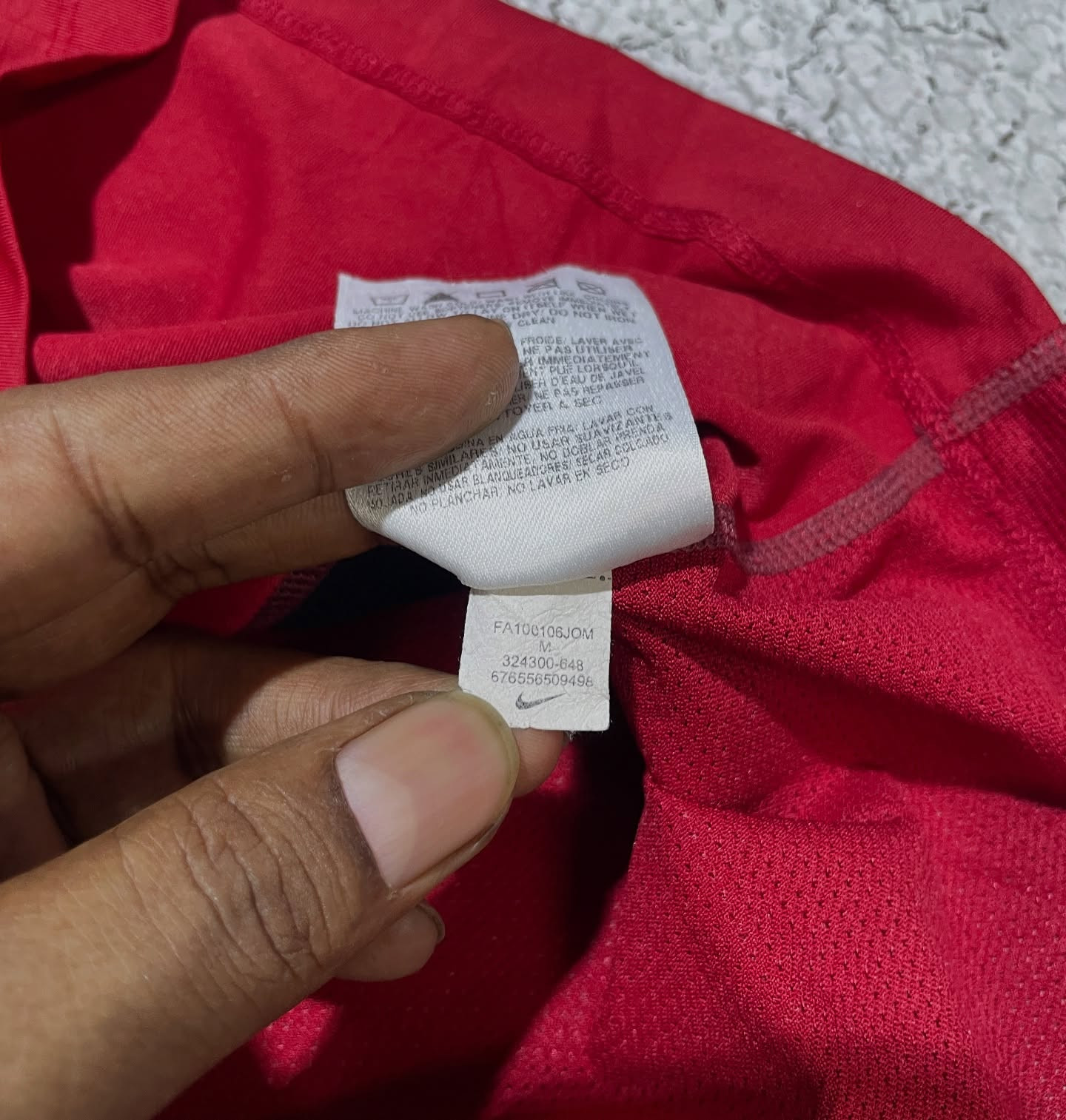 Nike Red T-Shirt detail view
