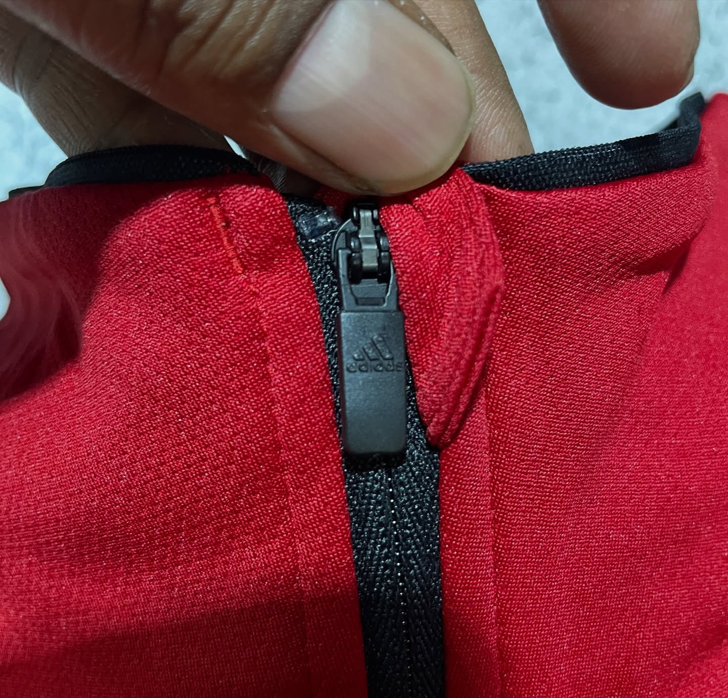 Adidas Red T-Shirt detail view