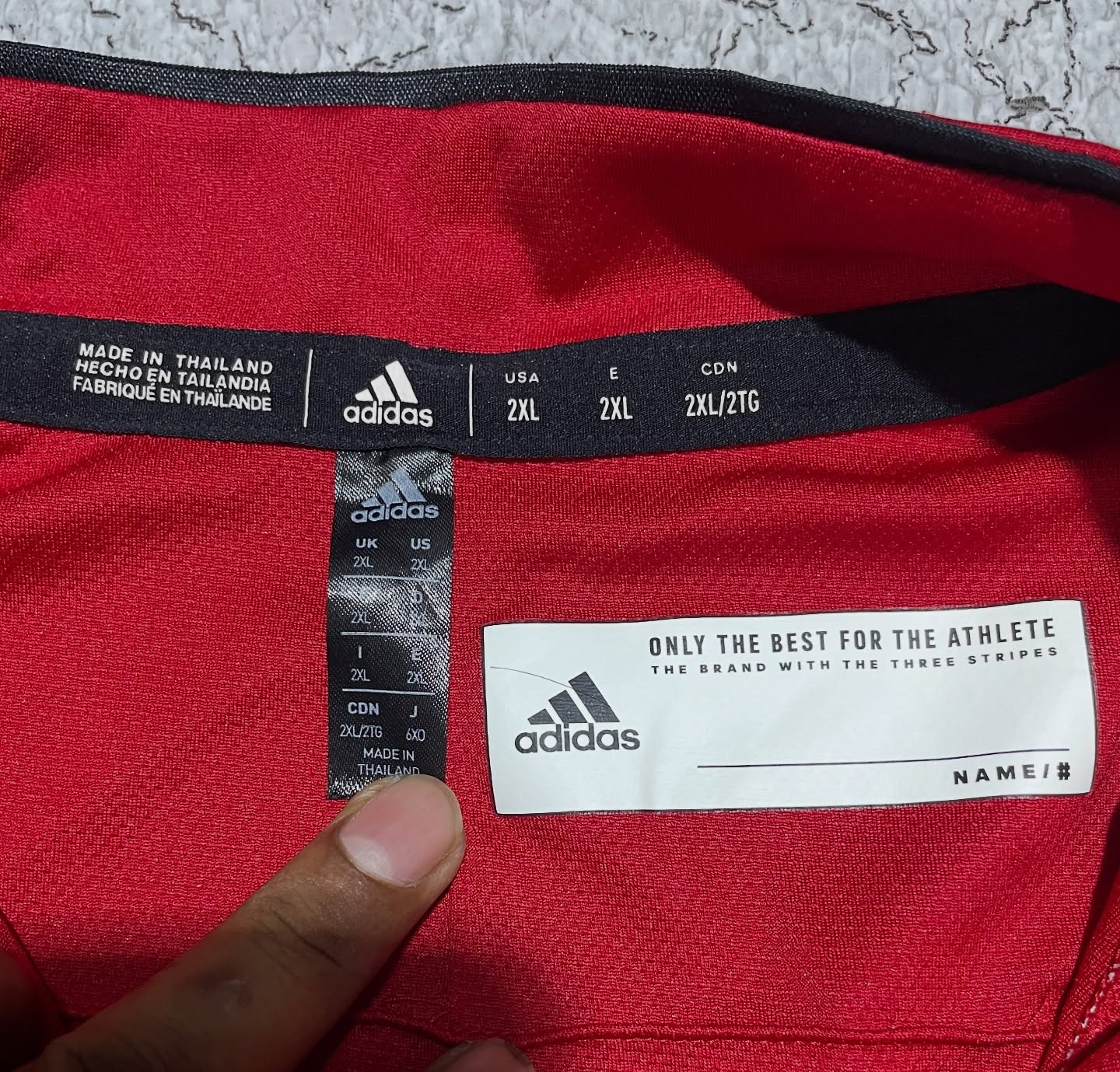 Adidas Red T-Shirt back view