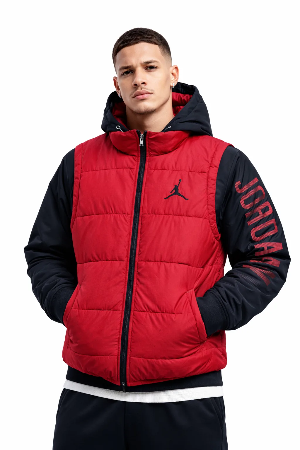 Black Puffer Jacket front view