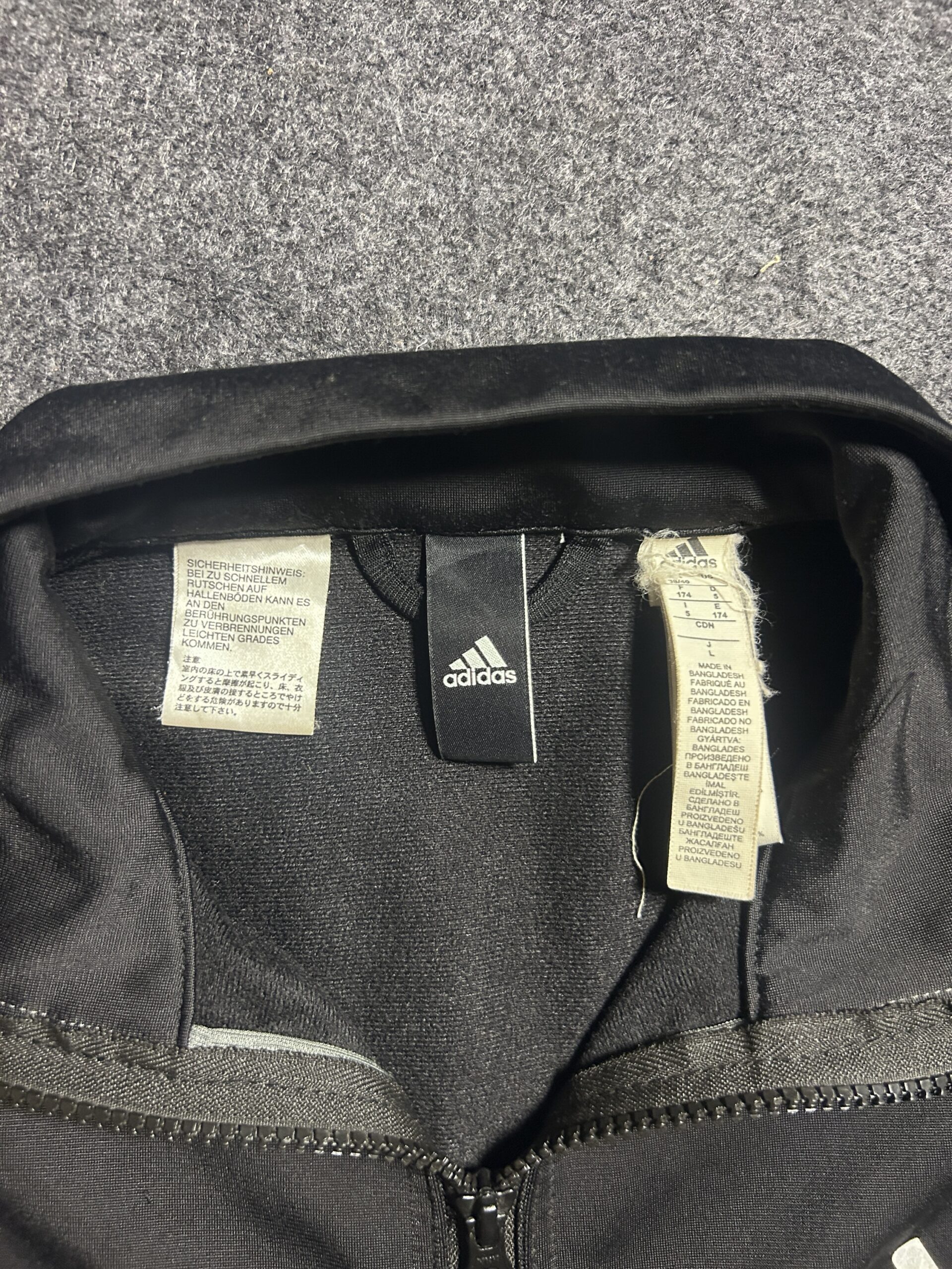 Adidas Black Track Jacket back view
