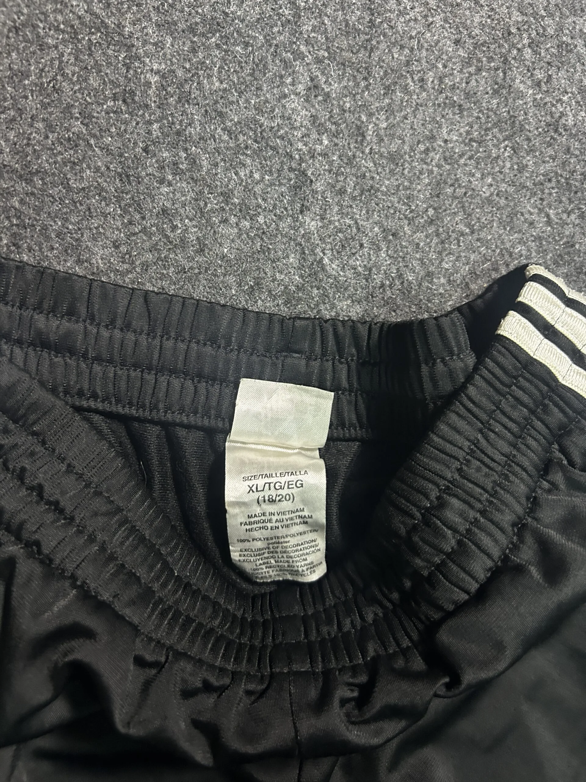 Adidas Black Track Pants detail view