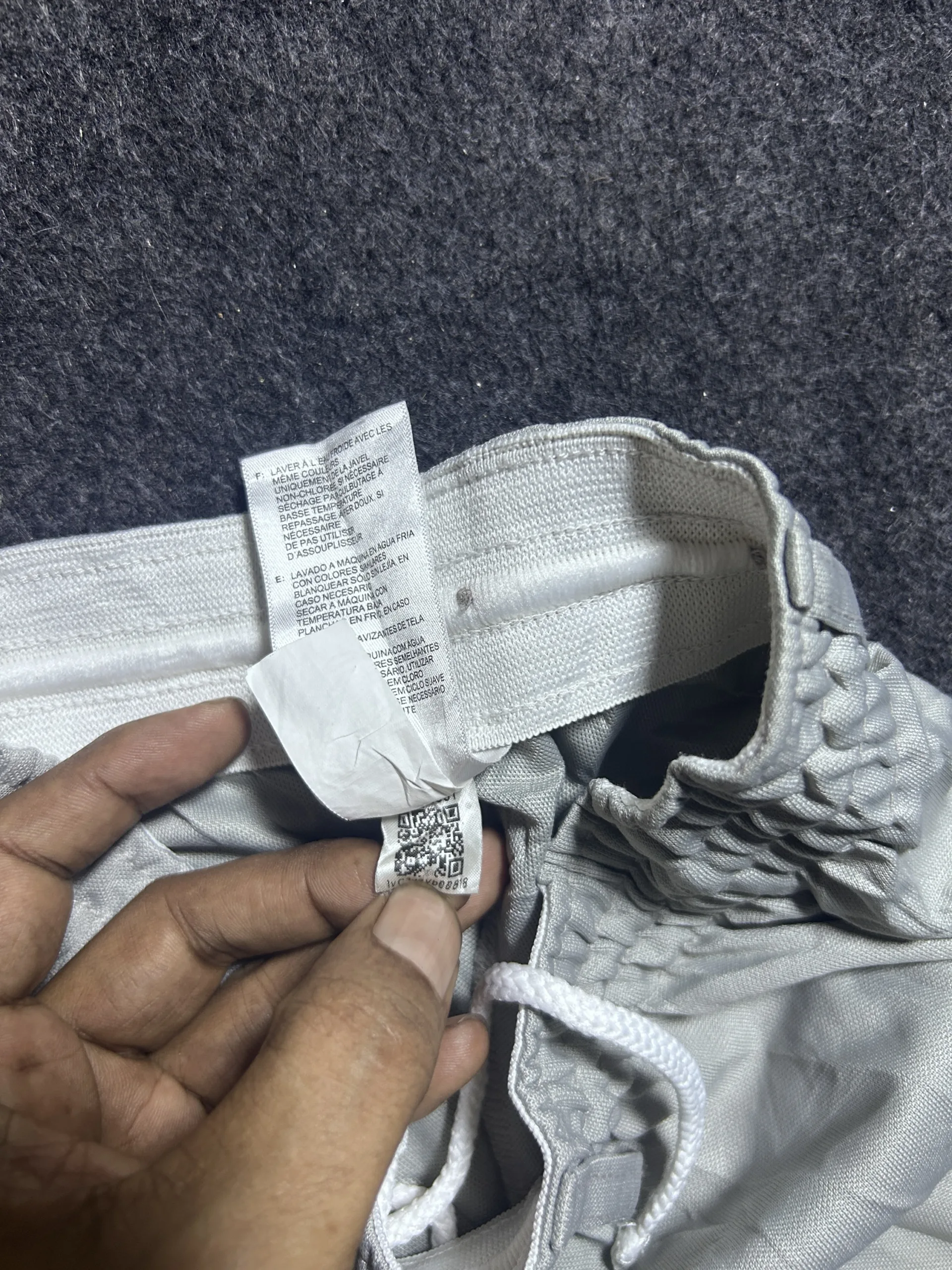 Adidas Grey Training Shorts detail view