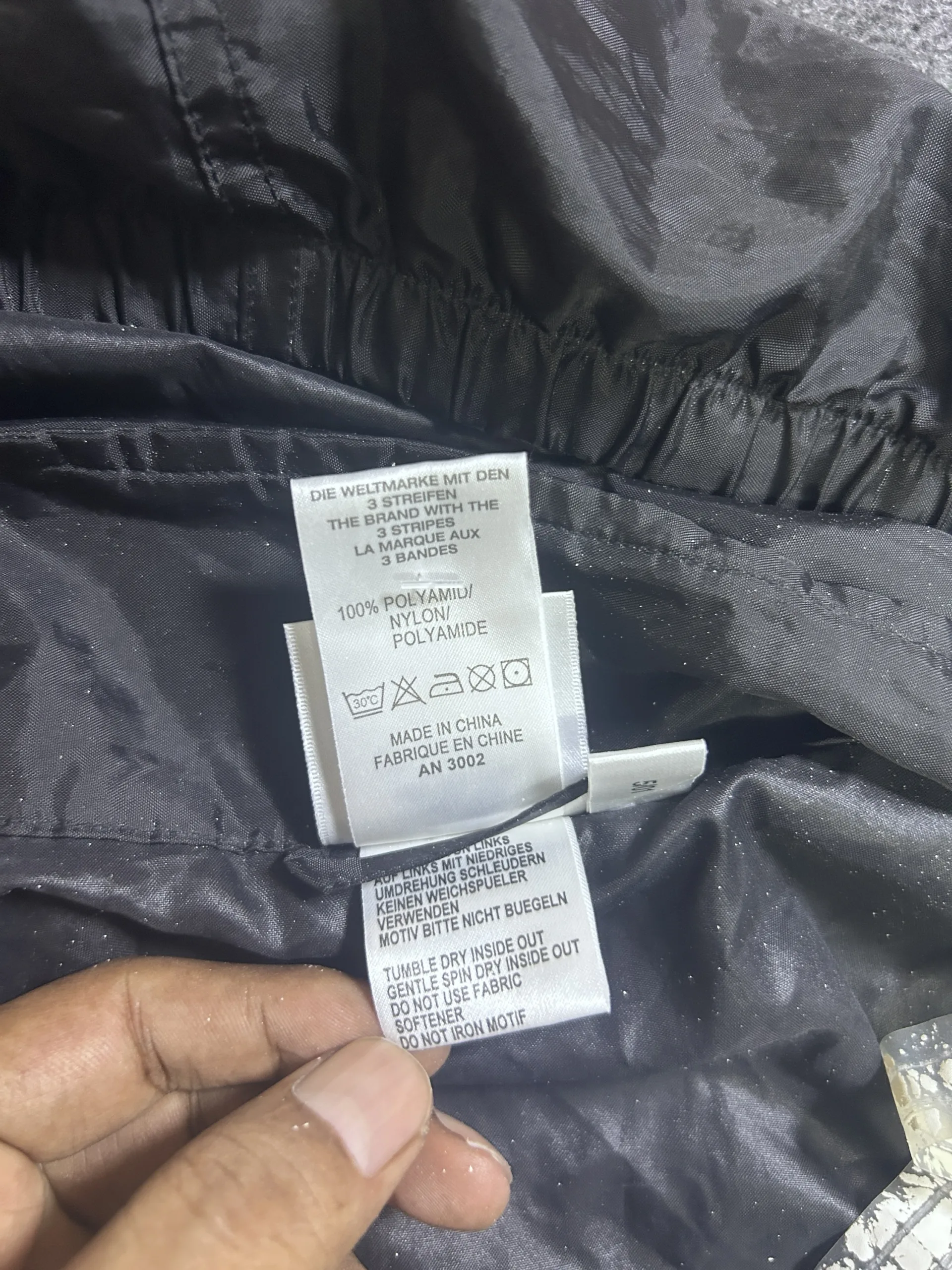 Adidas Black Windbreaker Jacket detail view