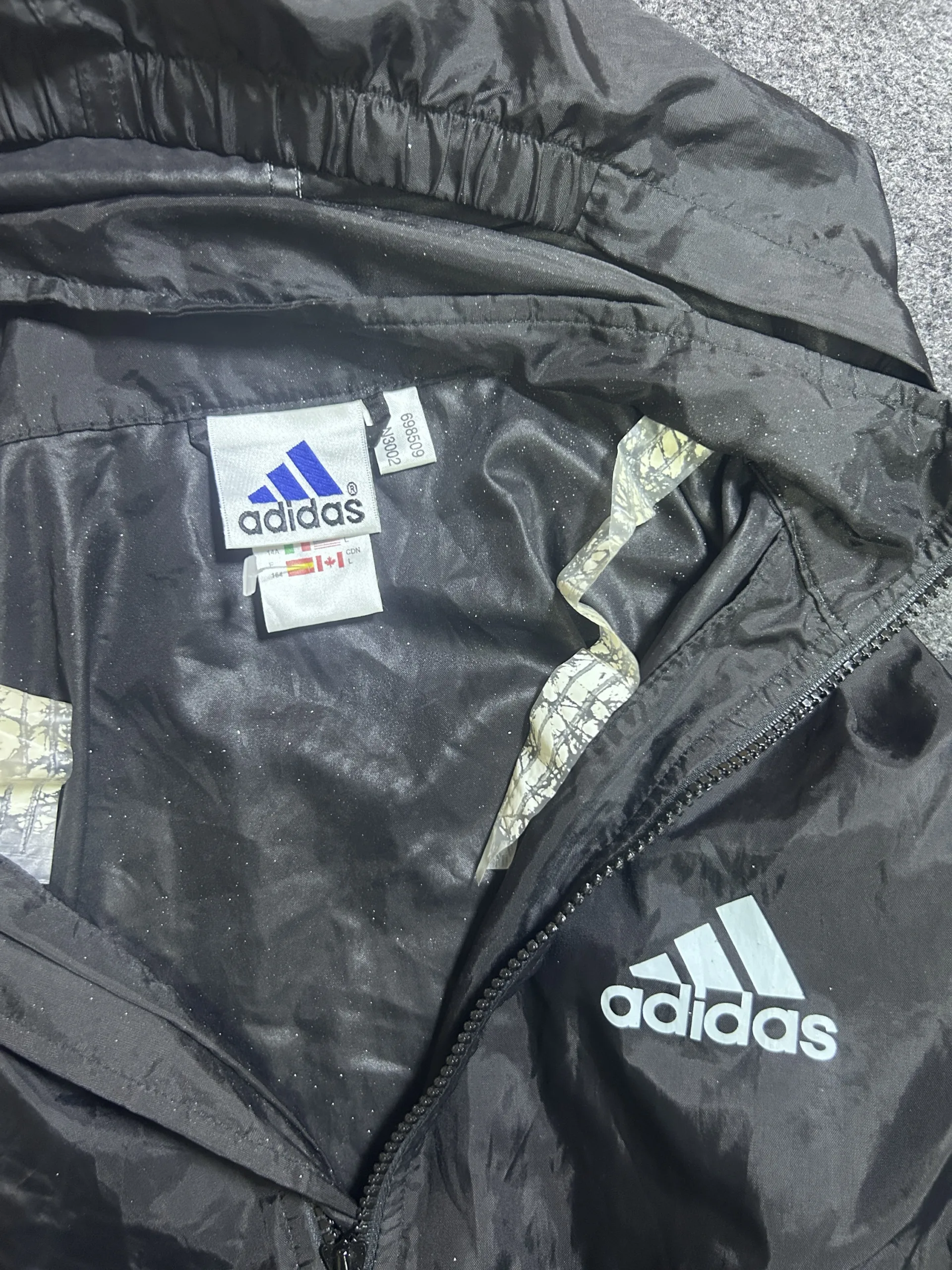 Adidas Black Windbreaker Jacket back view