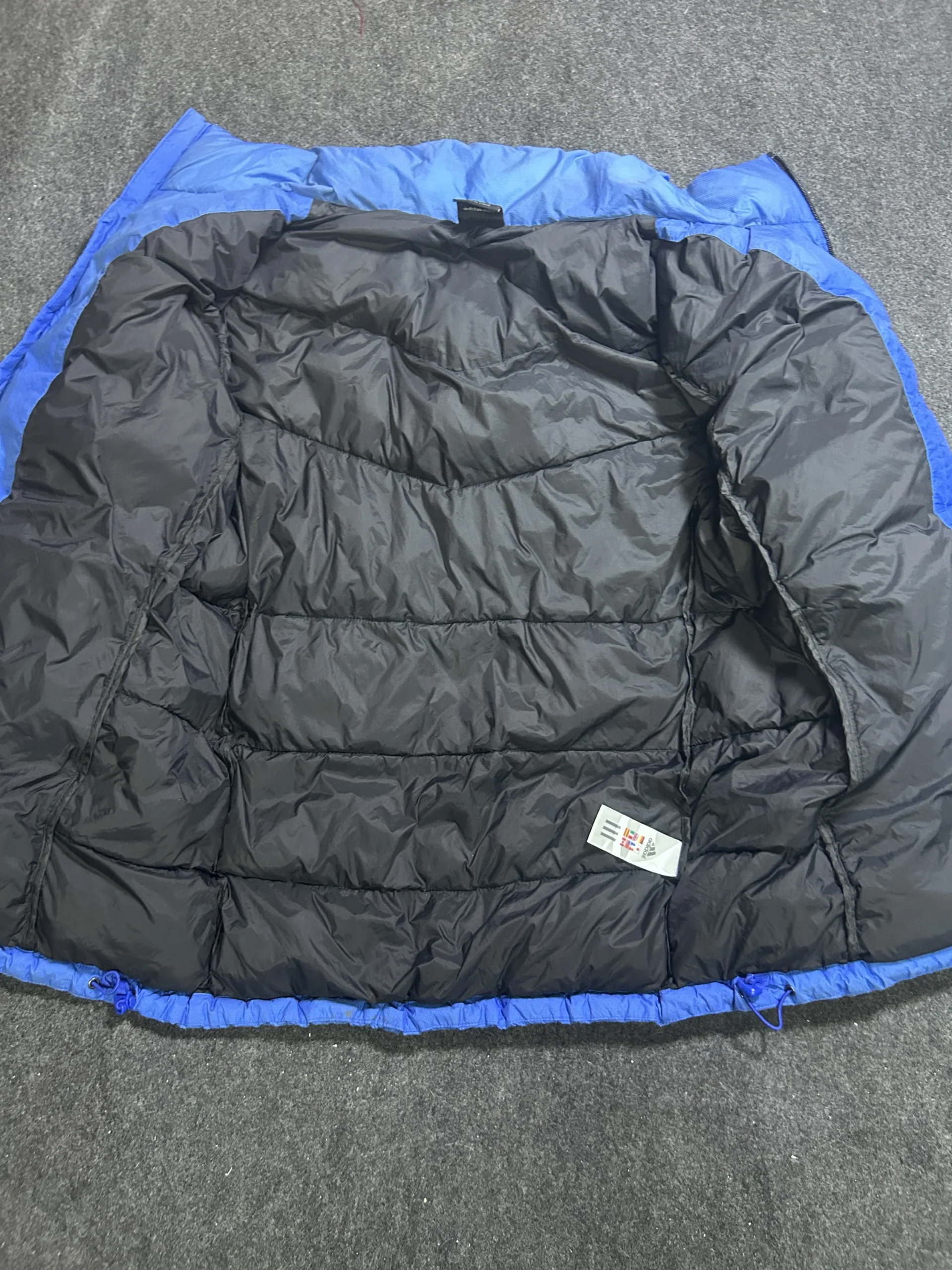 Adidas Blue Puffer Jacket detail view