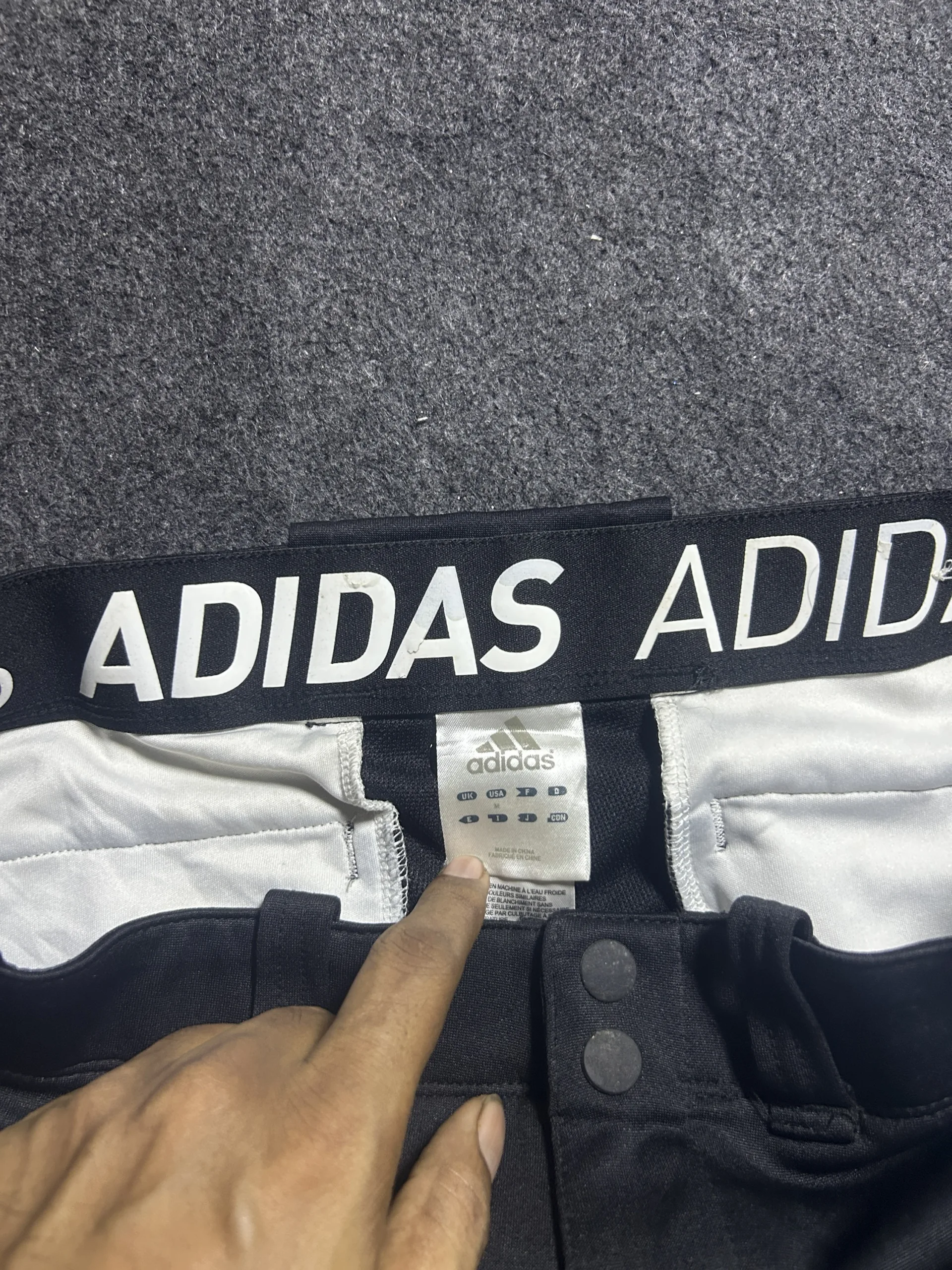 Adidas Black Shorts detail view