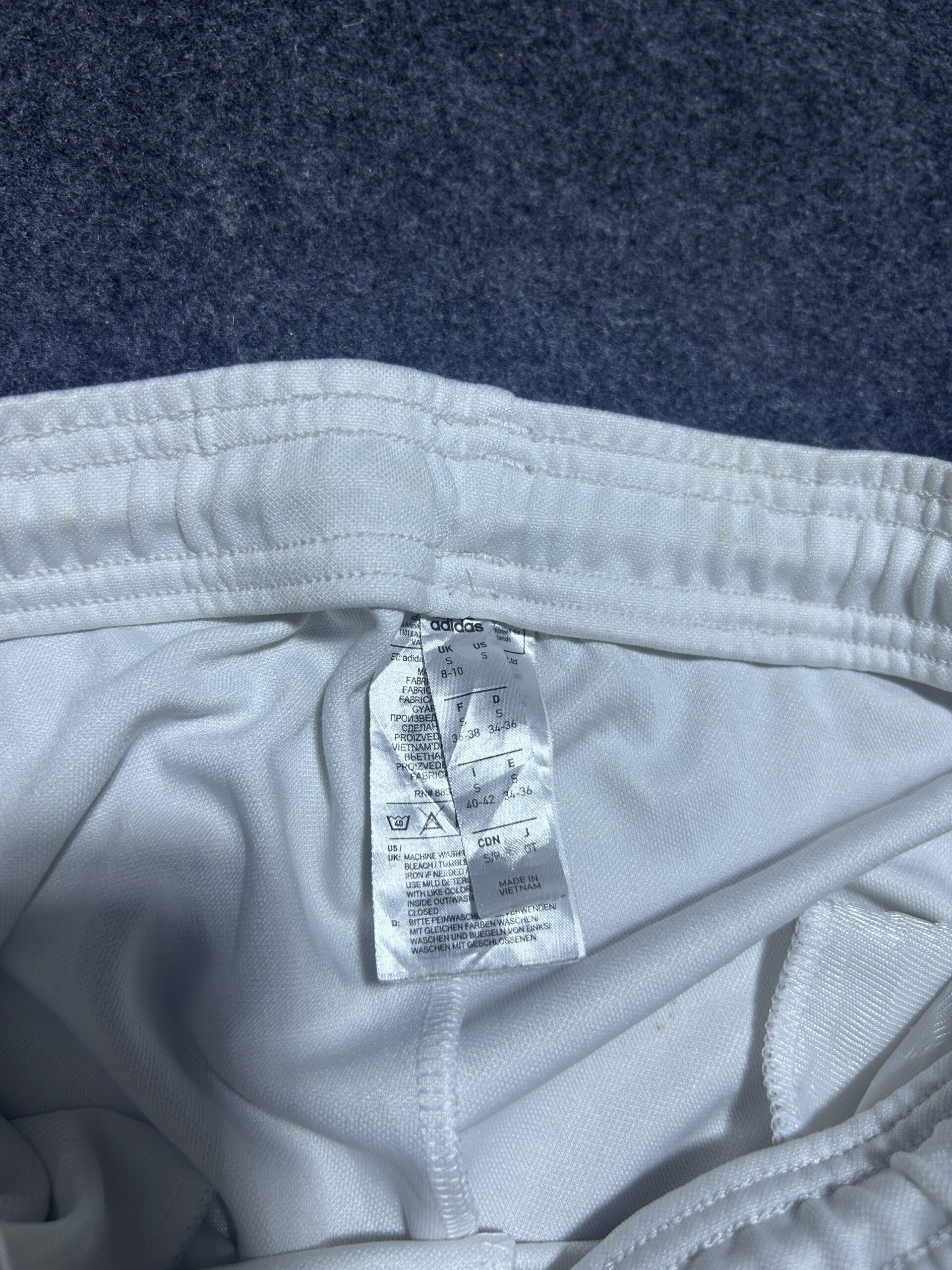 Adidas White Track Pants detail view