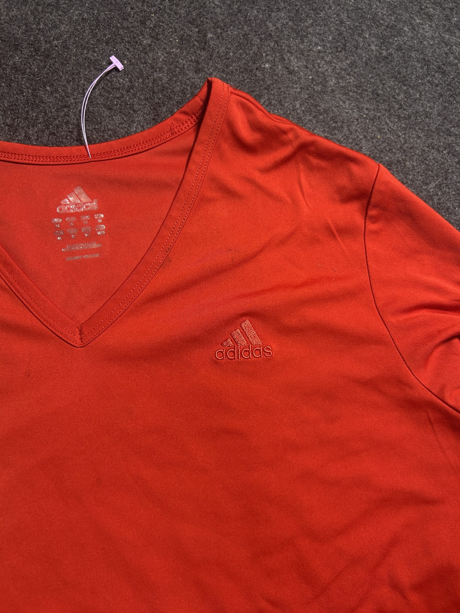 Adidas Red T-Shirt detail view