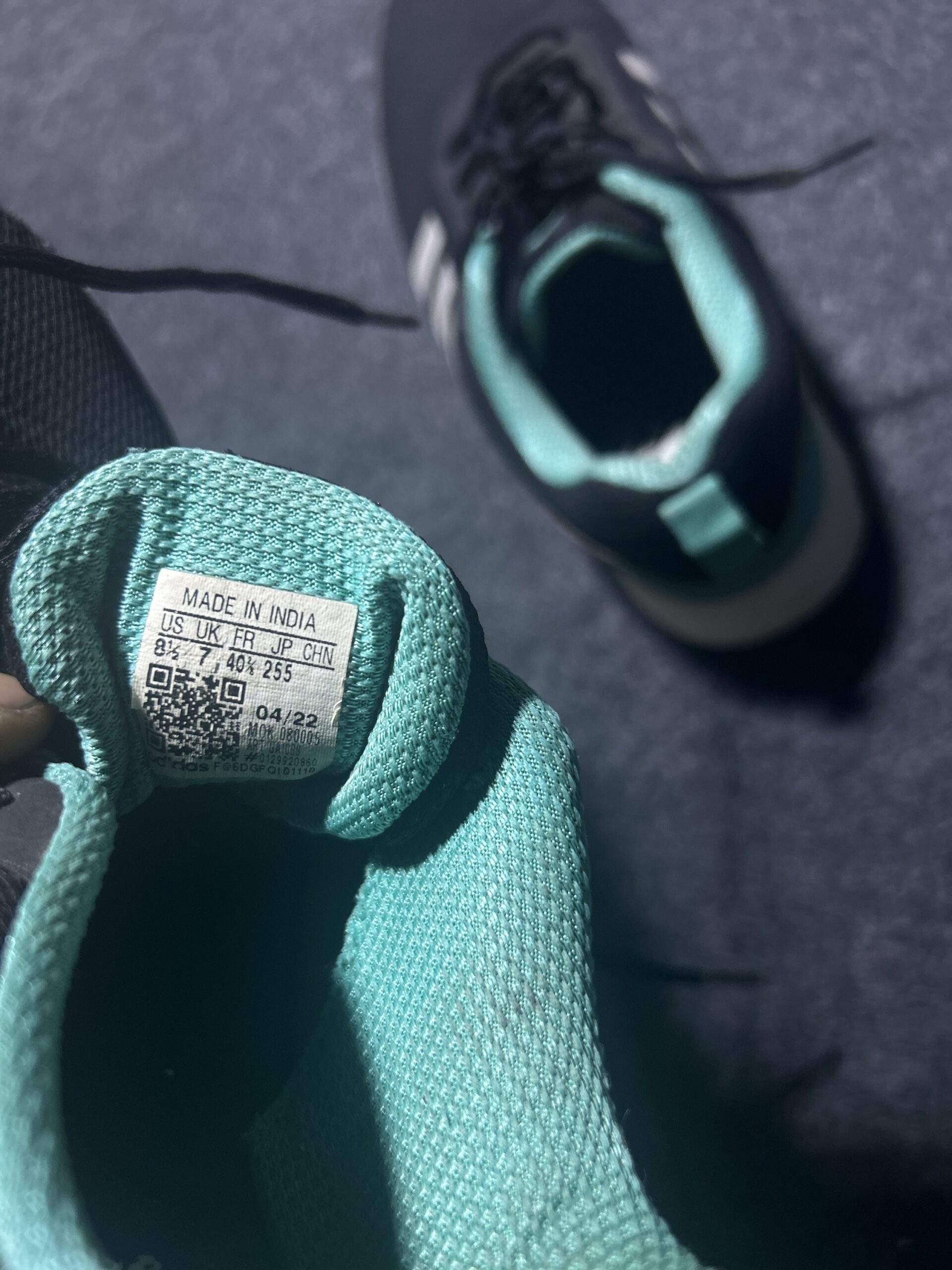 Adidas Black simple back view