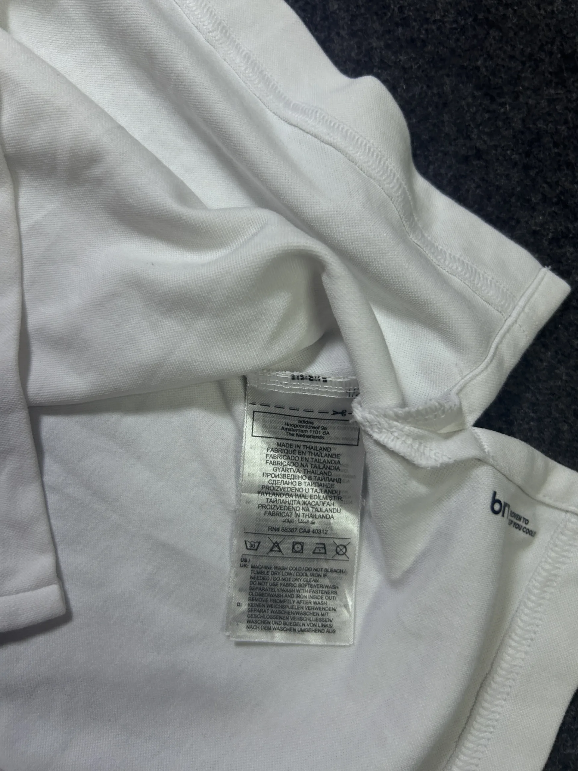 Adidas White Polo Shirt back view