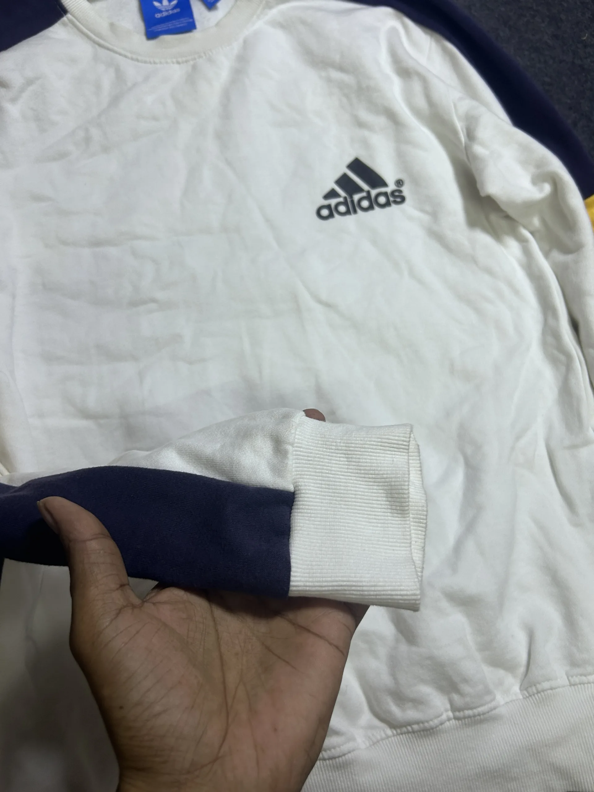 Adidas White Sweatshirt detail view