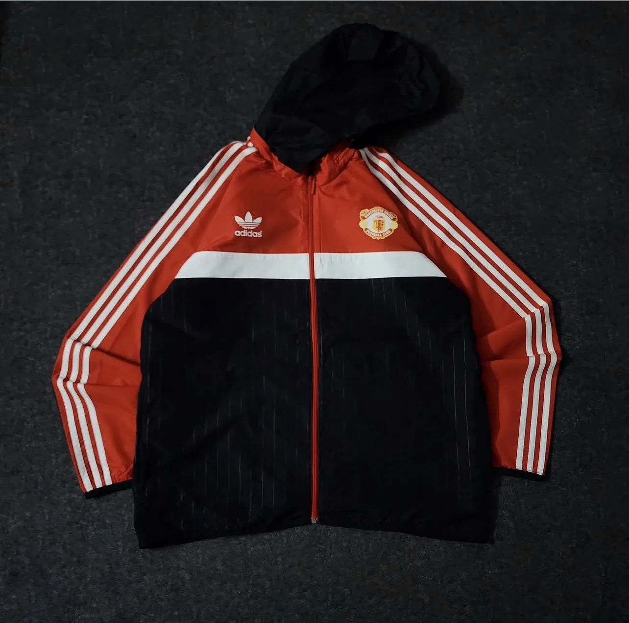 Adidas Black Windbreaker Jacket front view