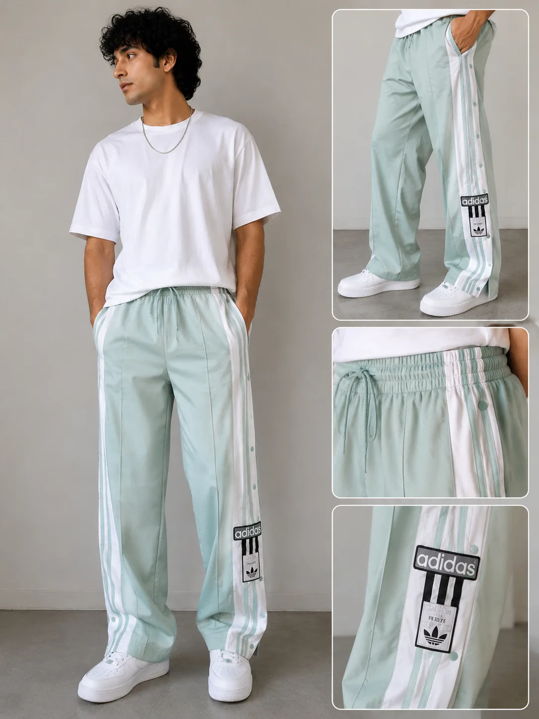 Adidas Green Track Pants front view
