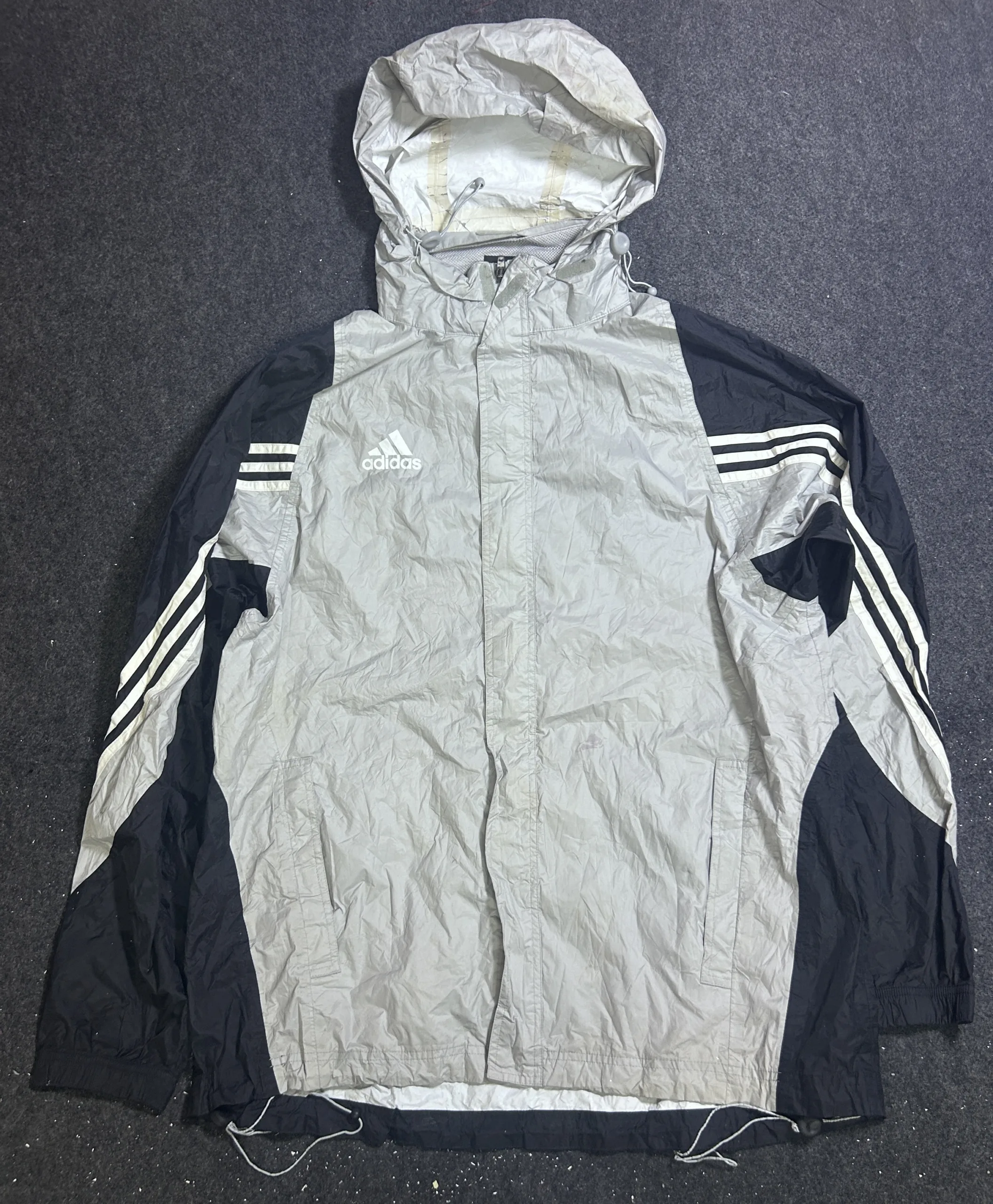 Adidas Black Windbreaker Jacket front view