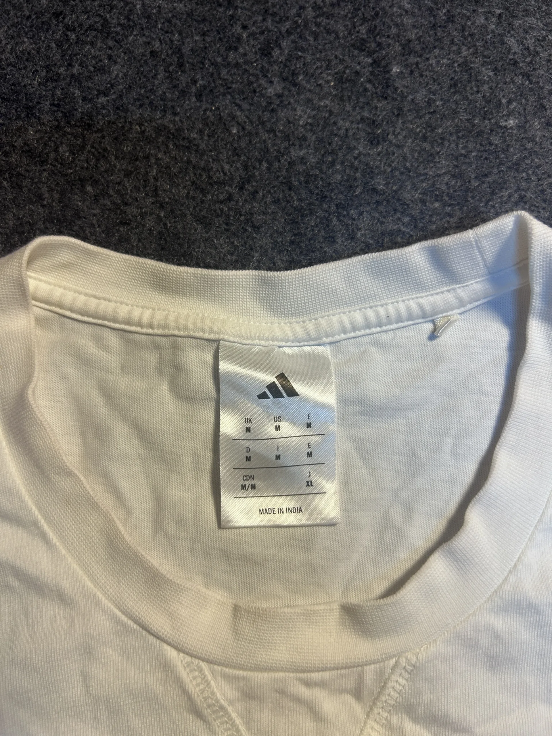 Adidas White T-Shirt detail view