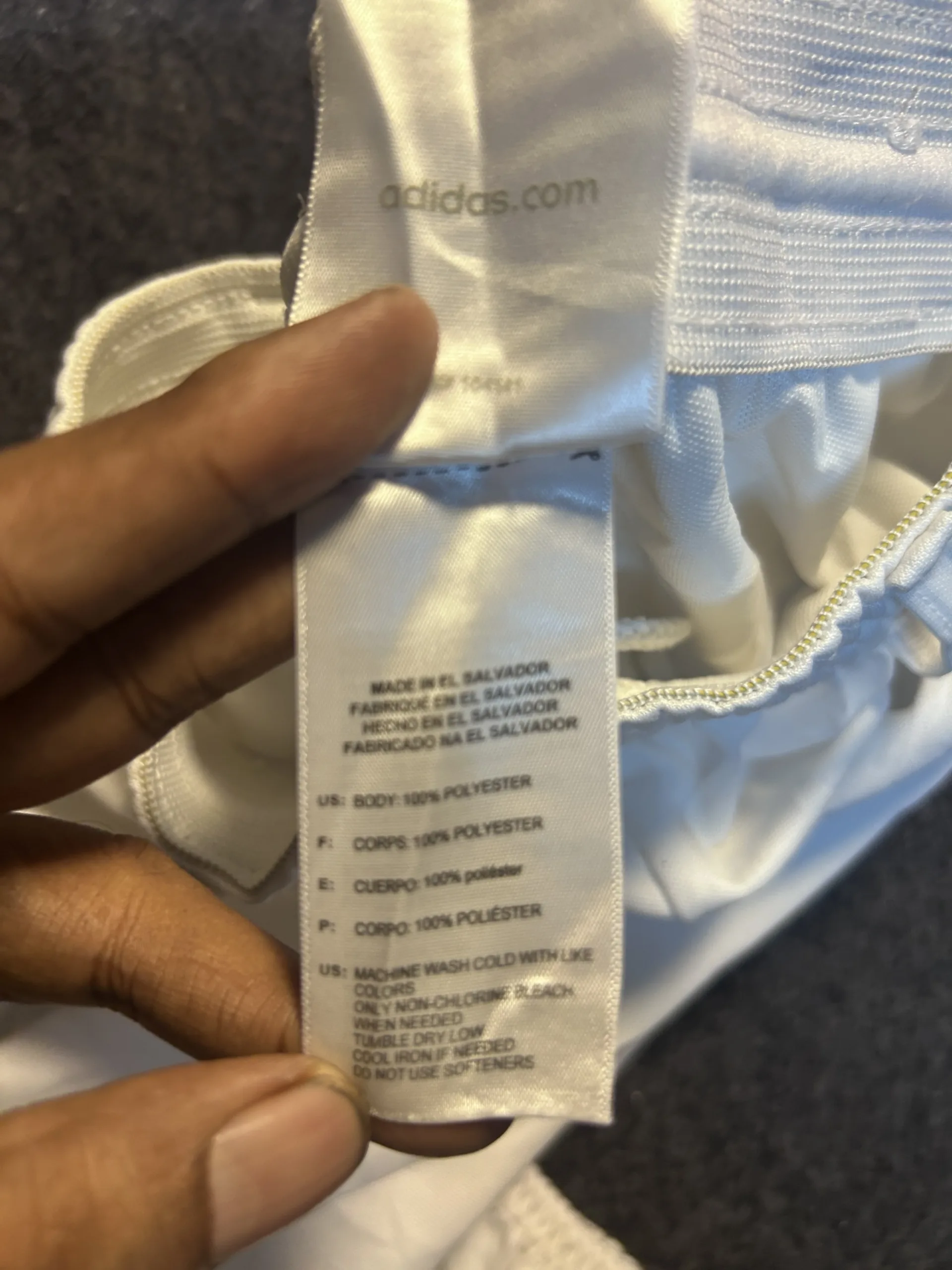 Adidas White Track Pants back view