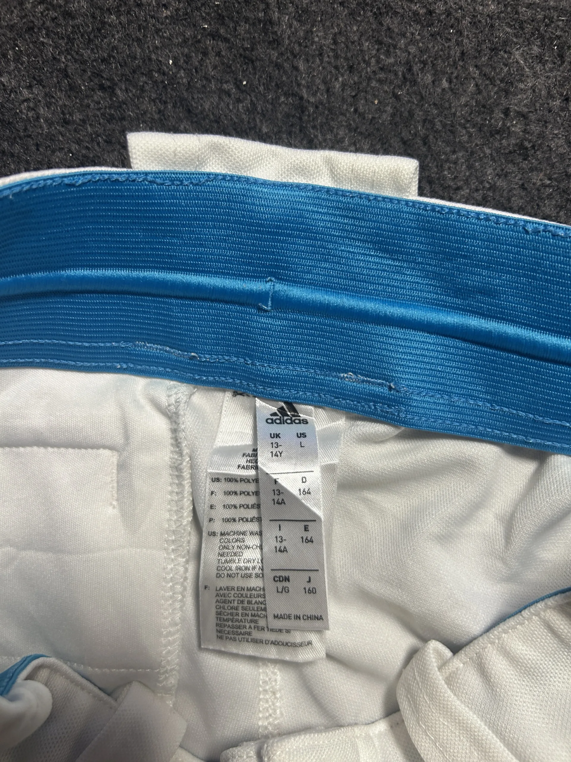 Adidas White Track Pants detail view