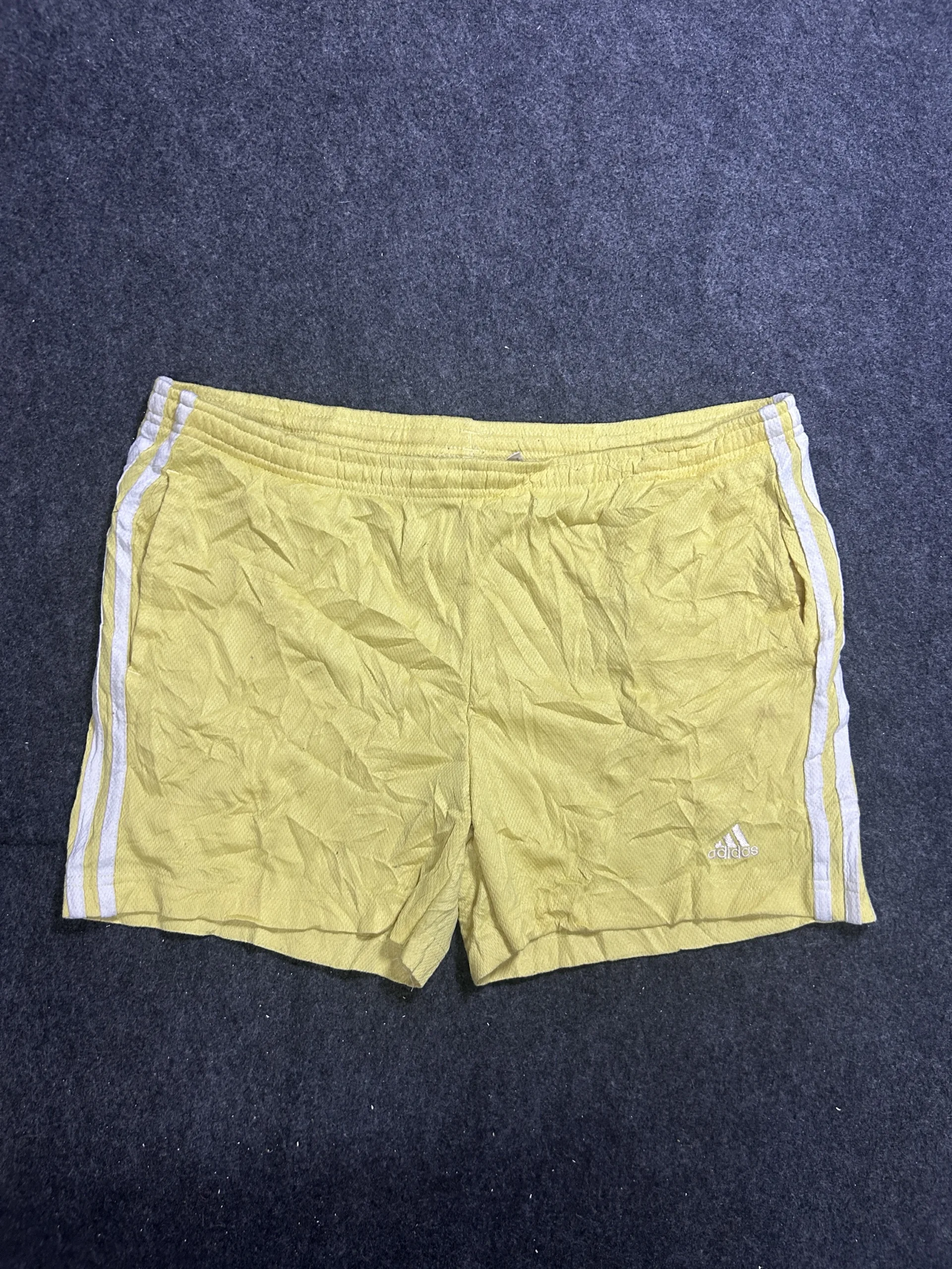 Adidas Yellow Sports Shorts front view