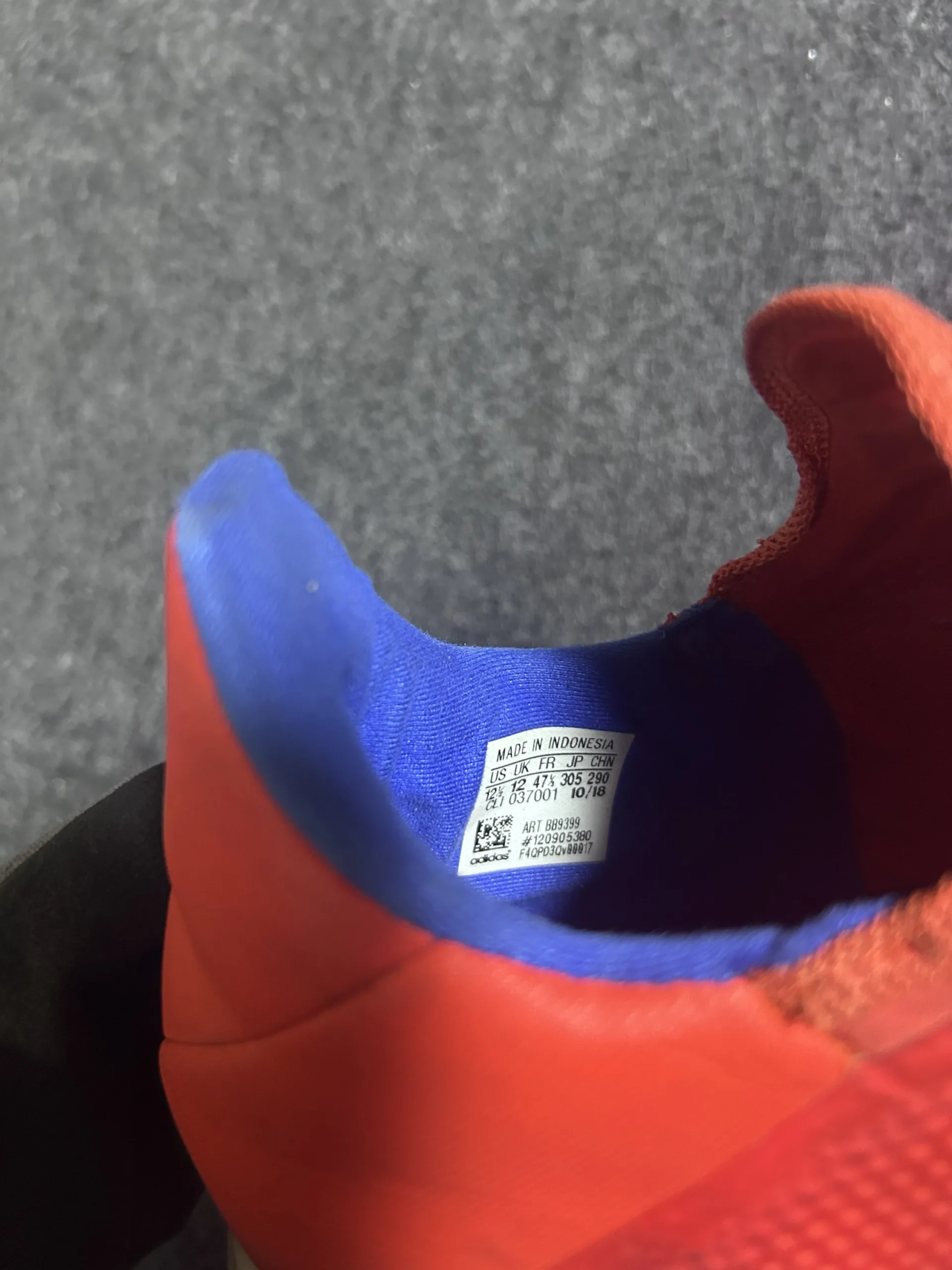 Adidas Red simple back view