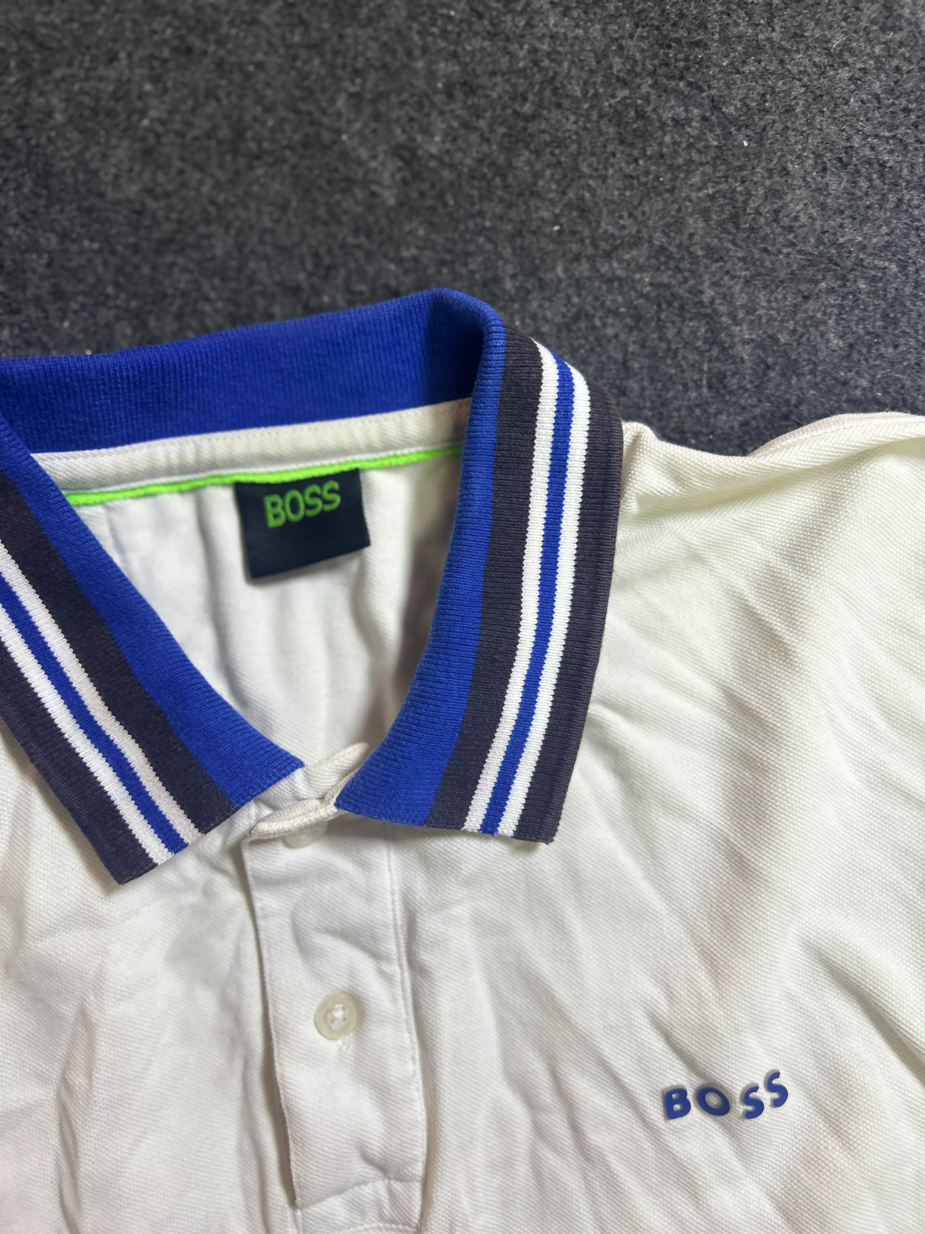 Hugo Boss White Polo Shirt detail view