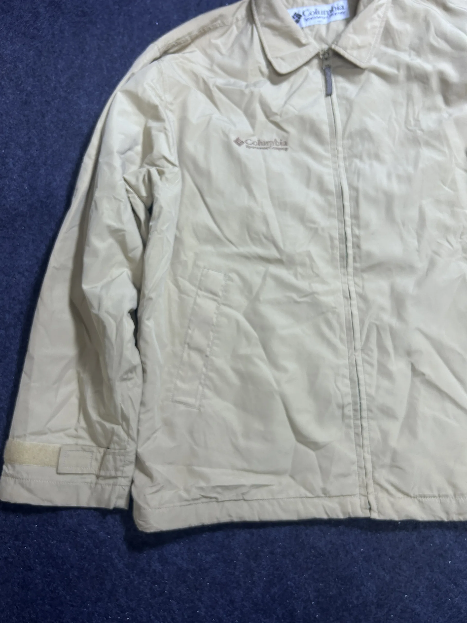 Columbia Beige Windbreaker Jacket back view