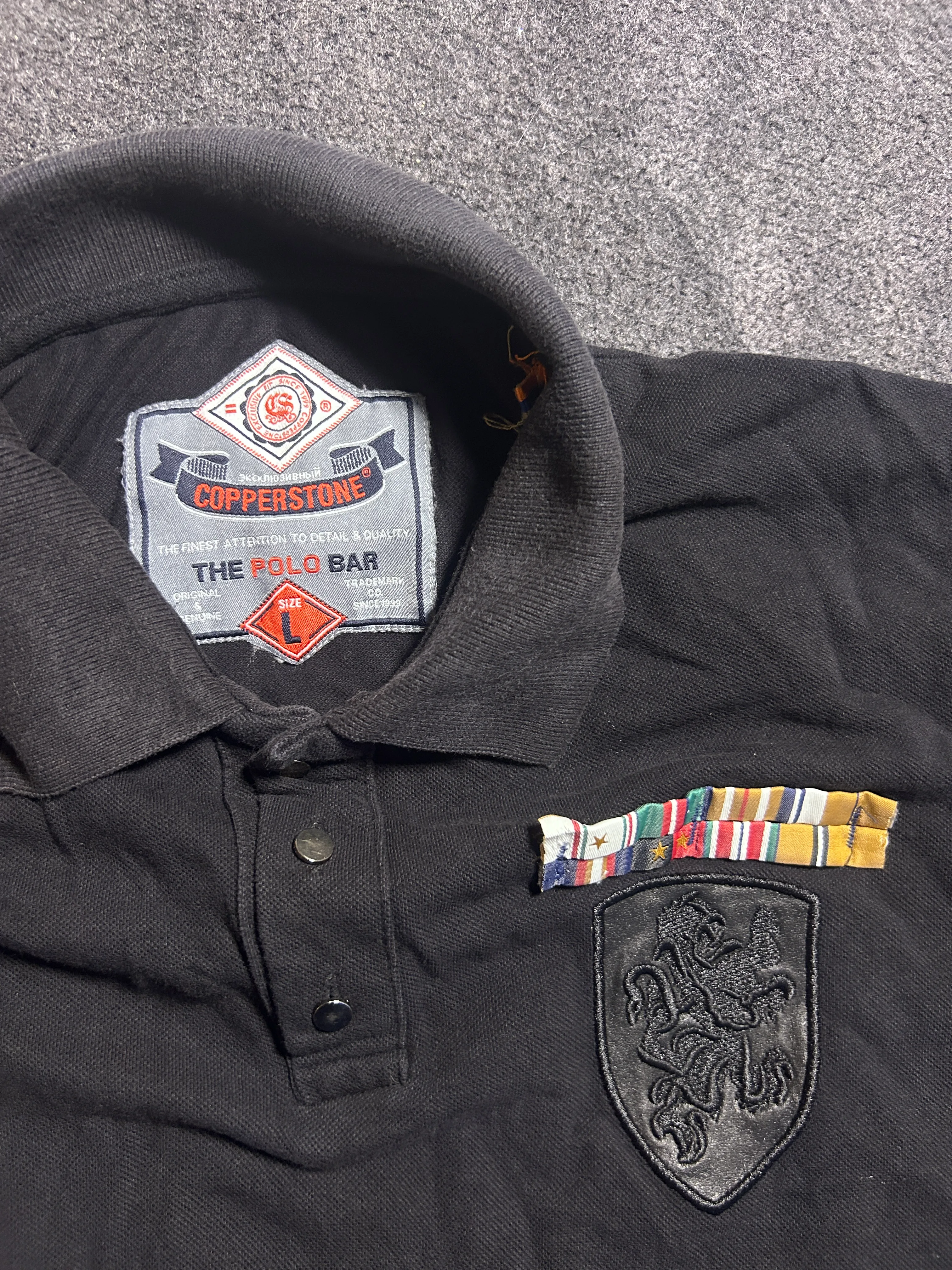 Black Polo Shirt back view