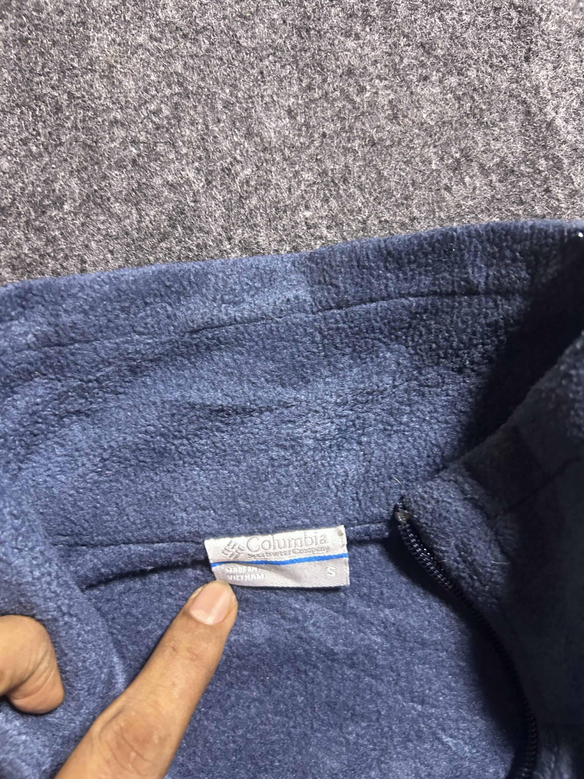 Columbia Navy Jacket detail view