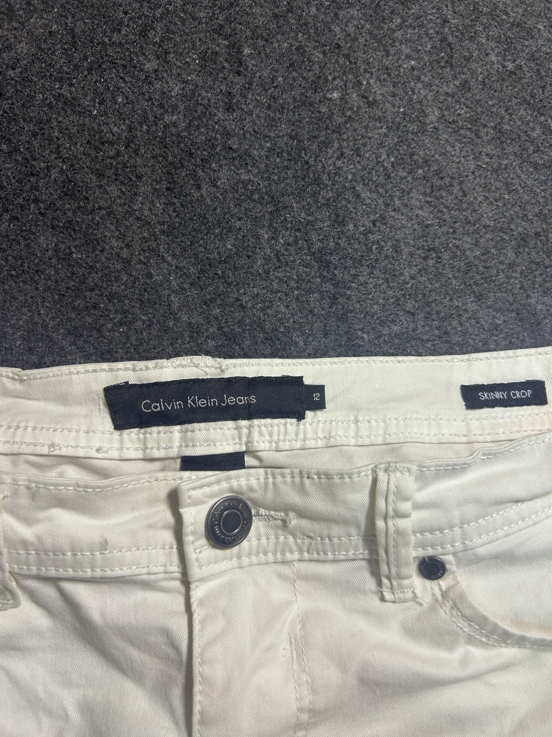 Calvin Klein White Trousers detail view