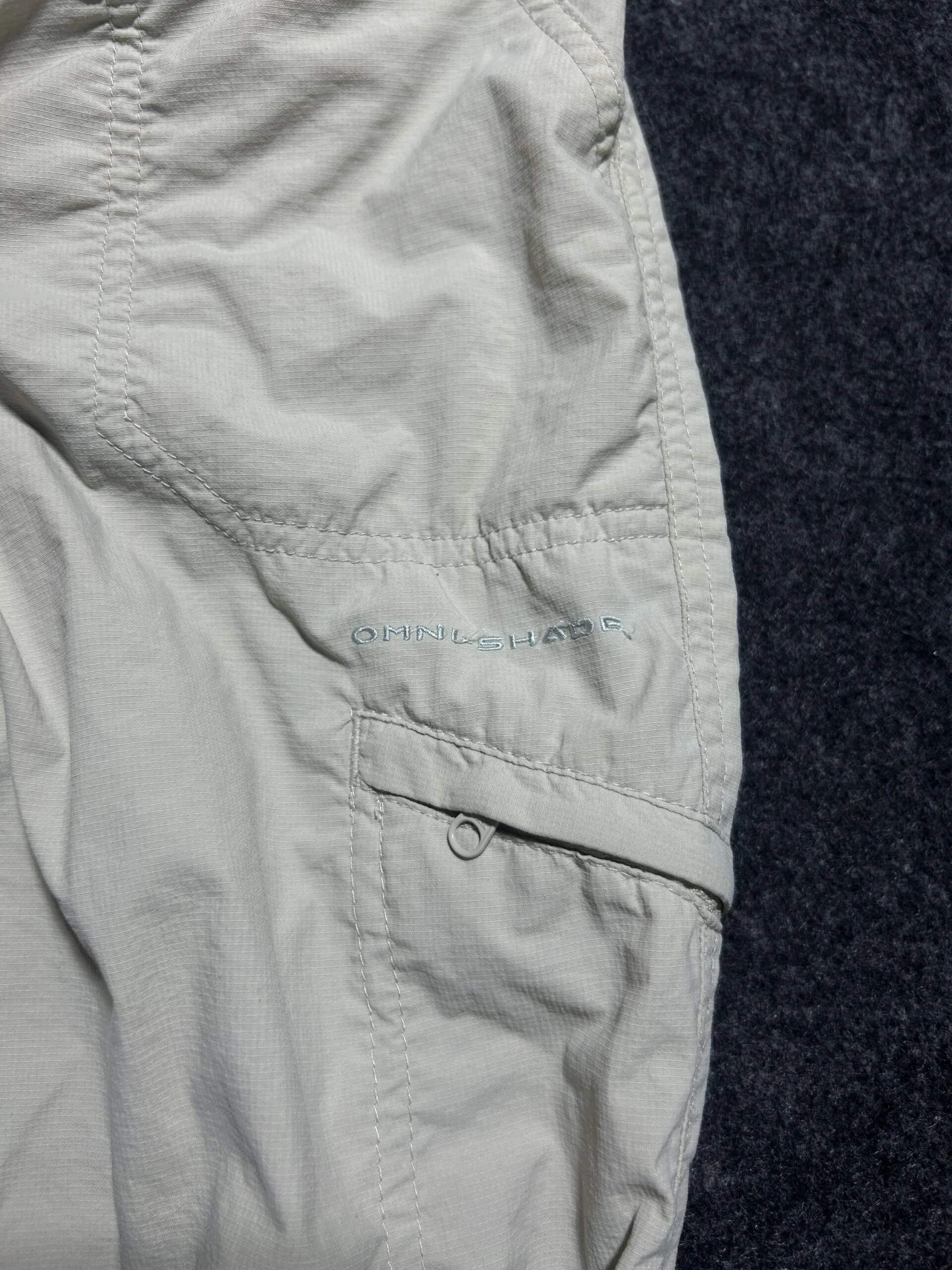 Columbia PFG Beige Cargo Pants detail view