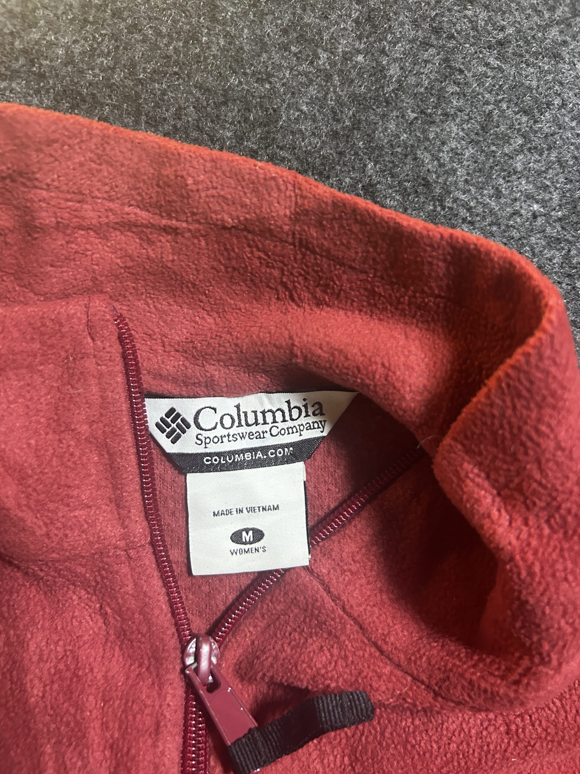 Columbia Red Fleece Jacket back view