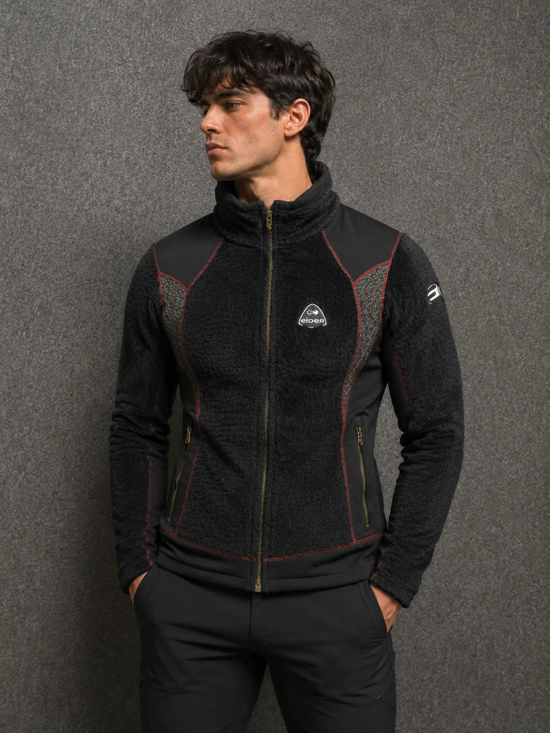 Eider Black Fleece Jacket front view