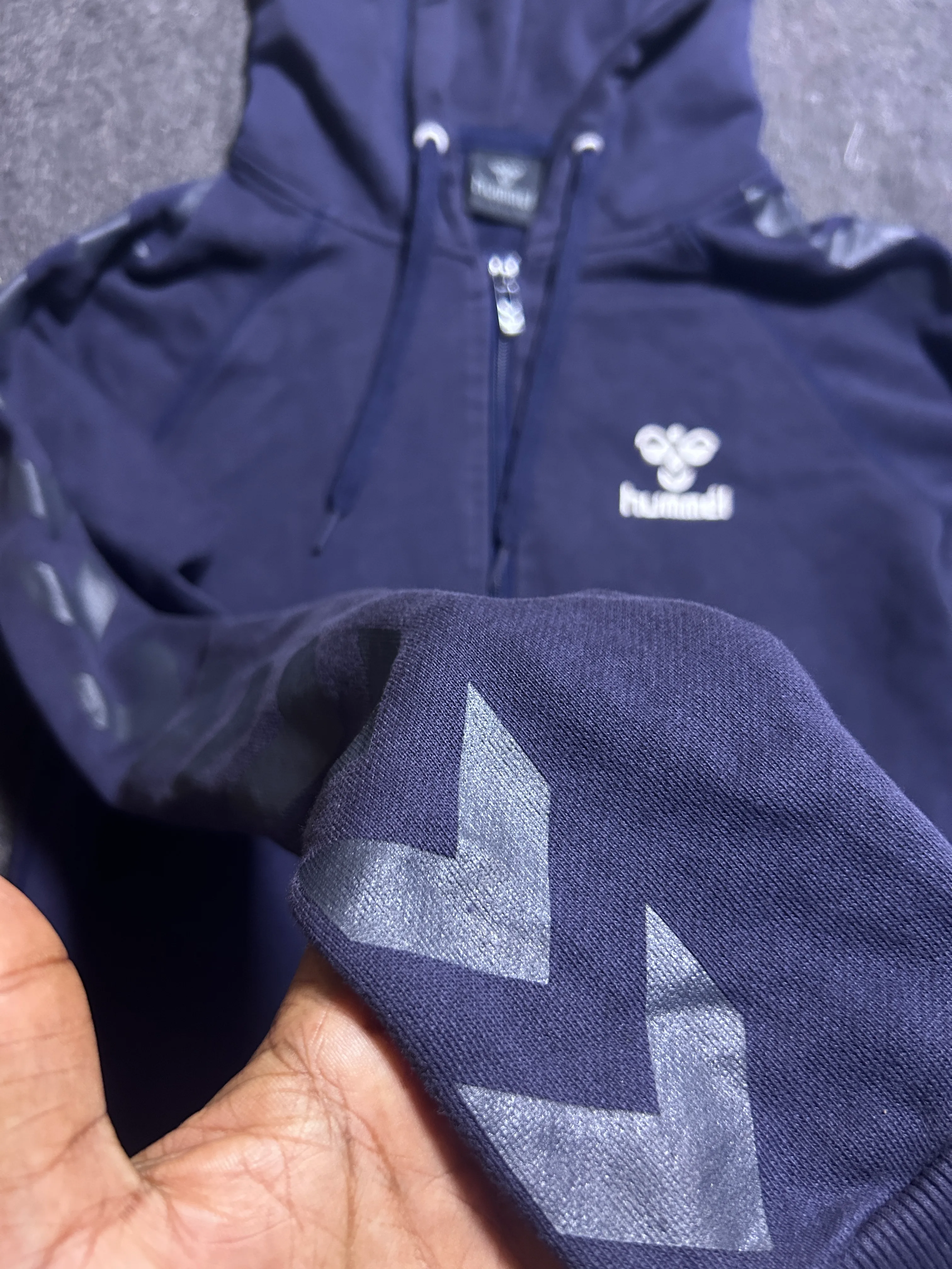 Navy Track Jacket detail view