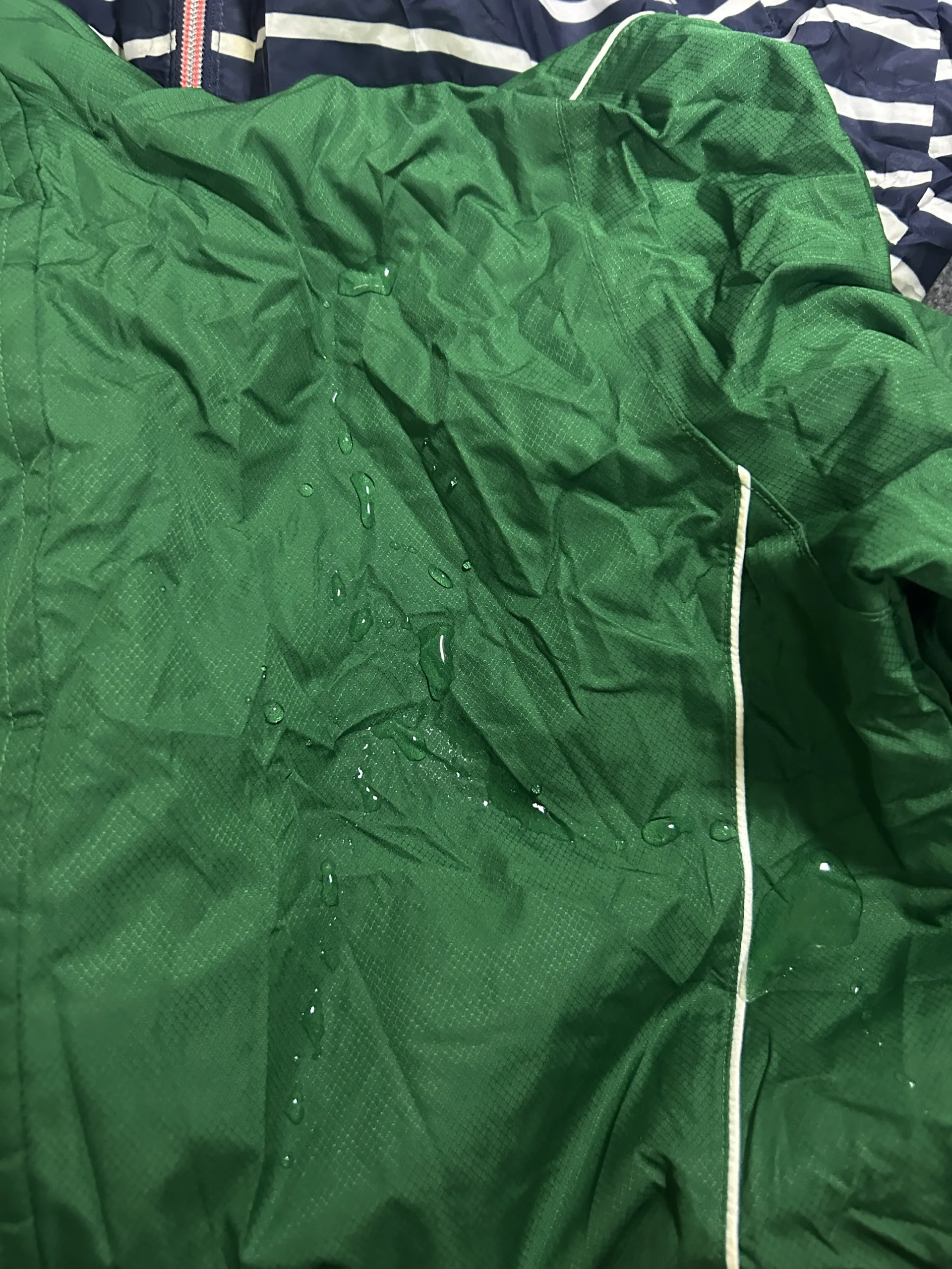 Green Windbreaker Jacket back view