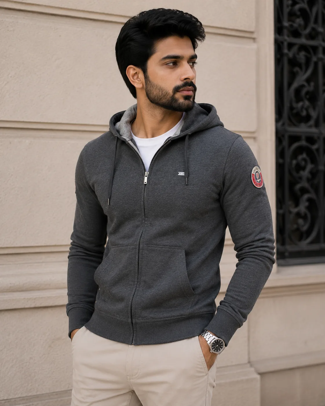 Grey Hoodie front view