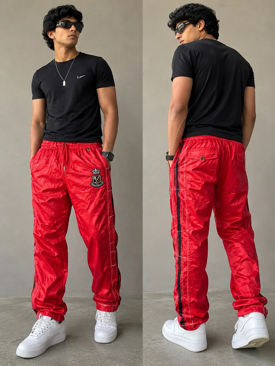 Red Track Pants front view