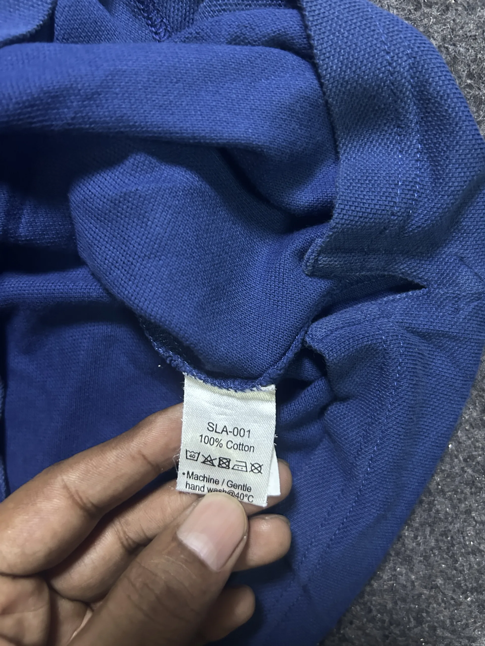 Lacoste Blue Polo Shirt back view