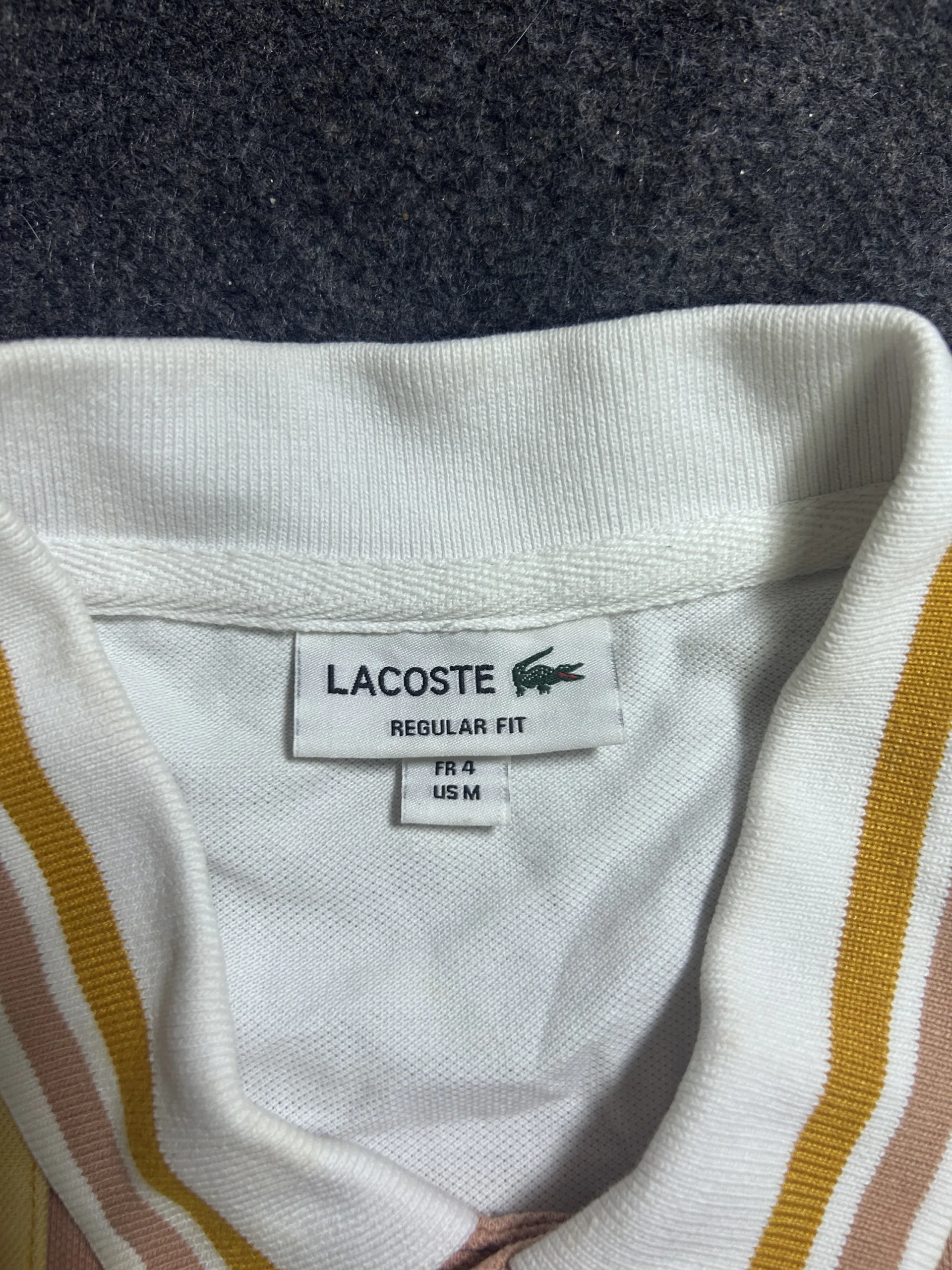 Lacoste White T-Shirt detail view