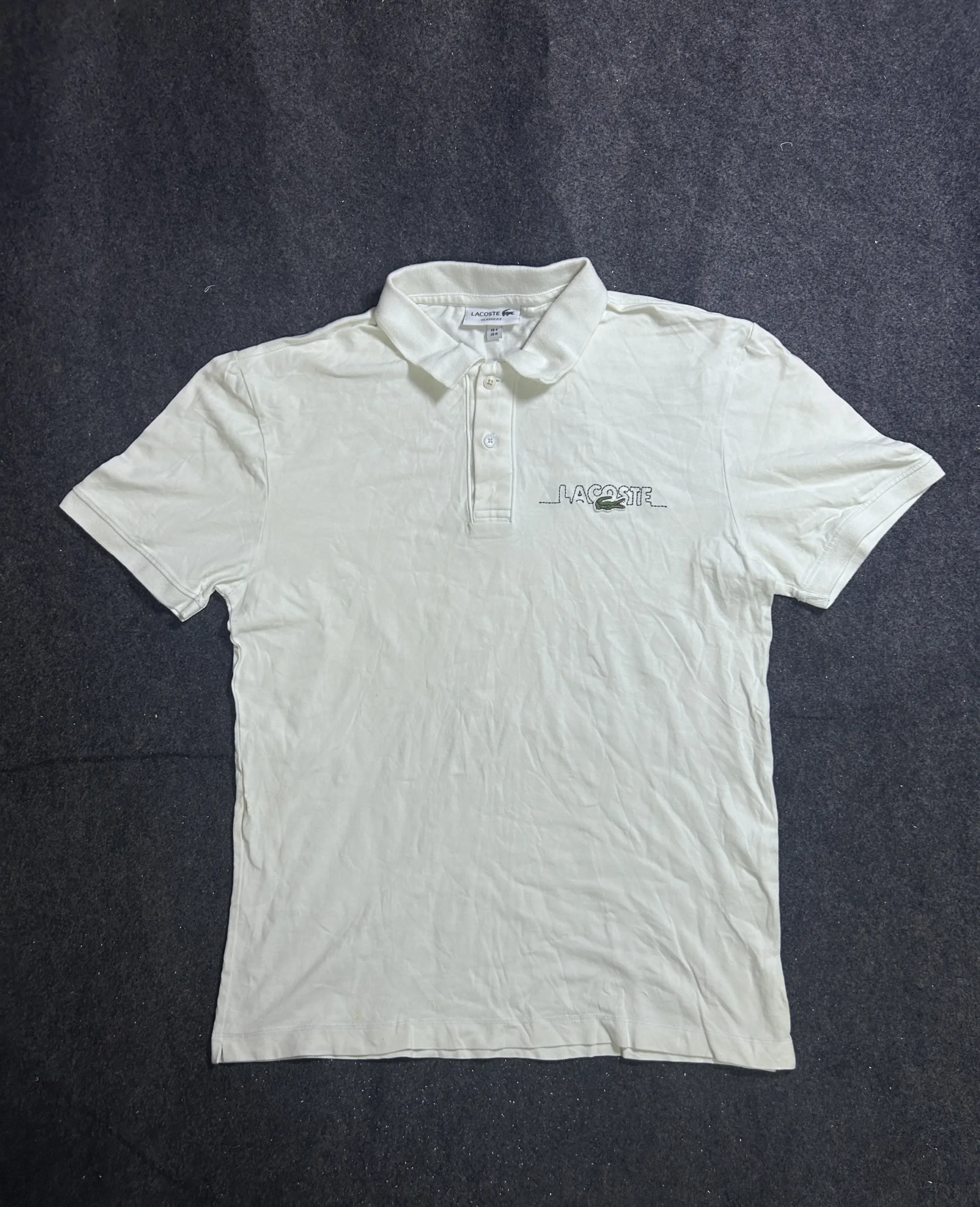 Lacoste White T-Shirt front view