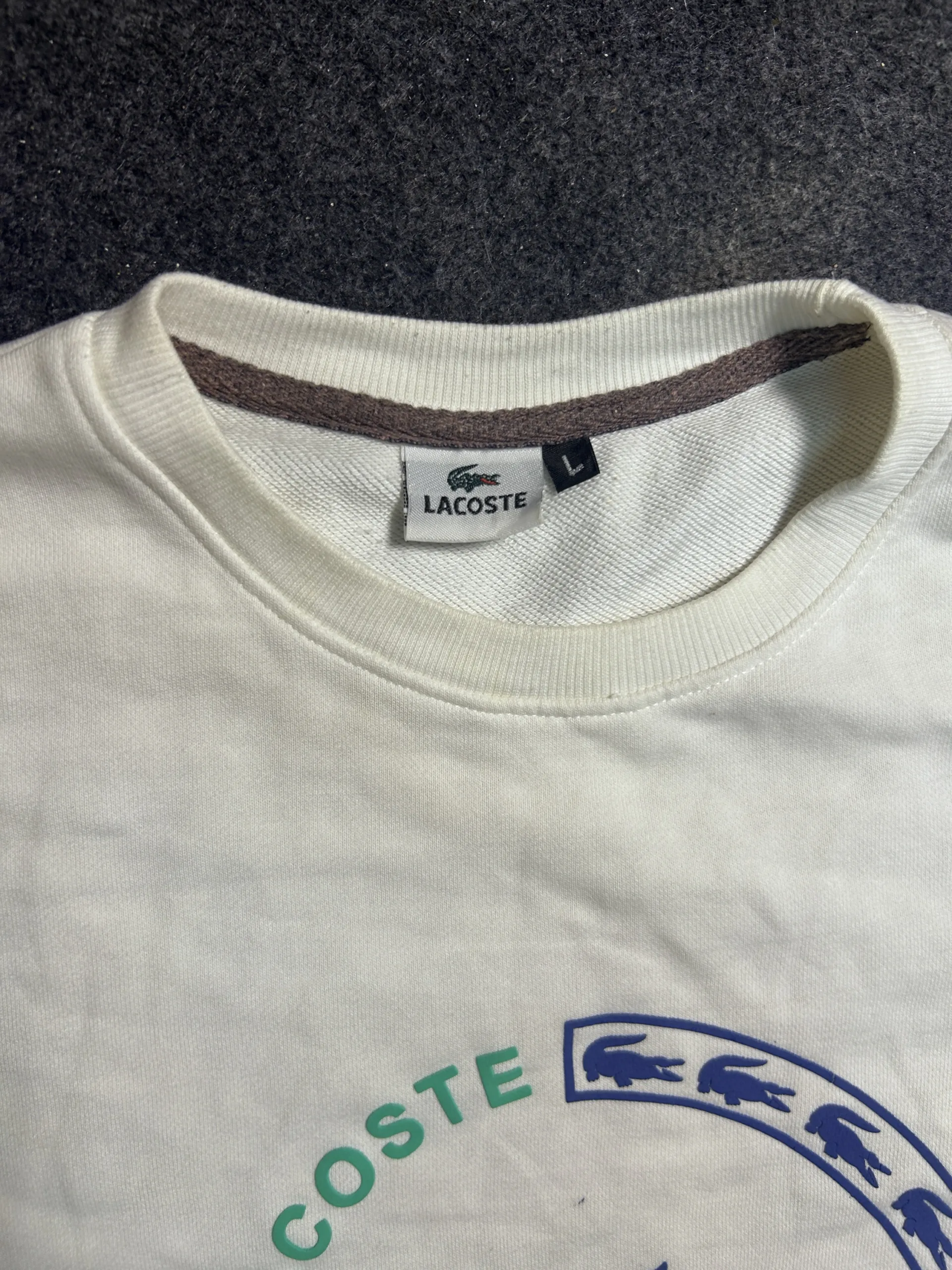 Lacoste White T-Shirt detail view