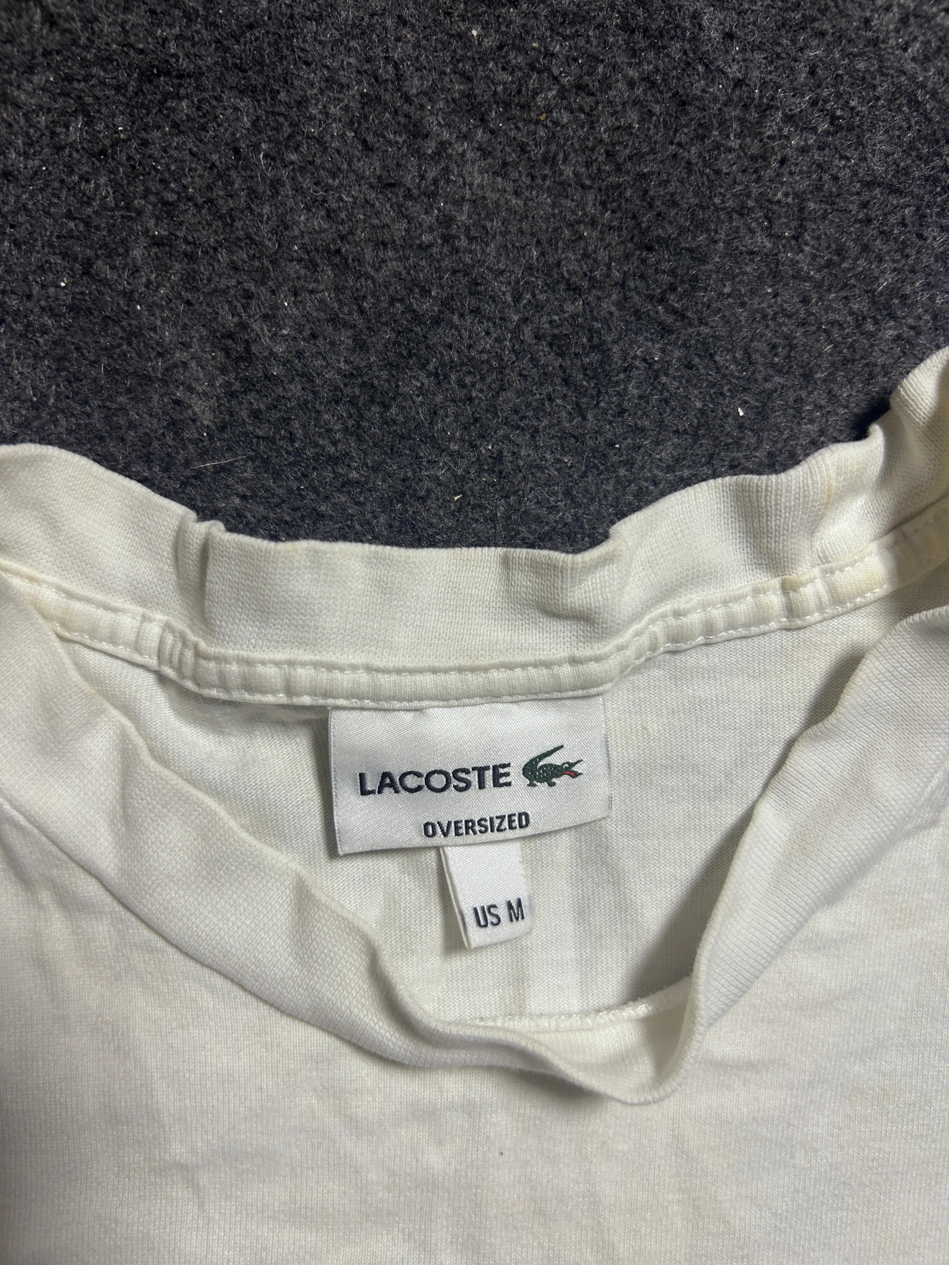 Lacoste White T-Shirt back view