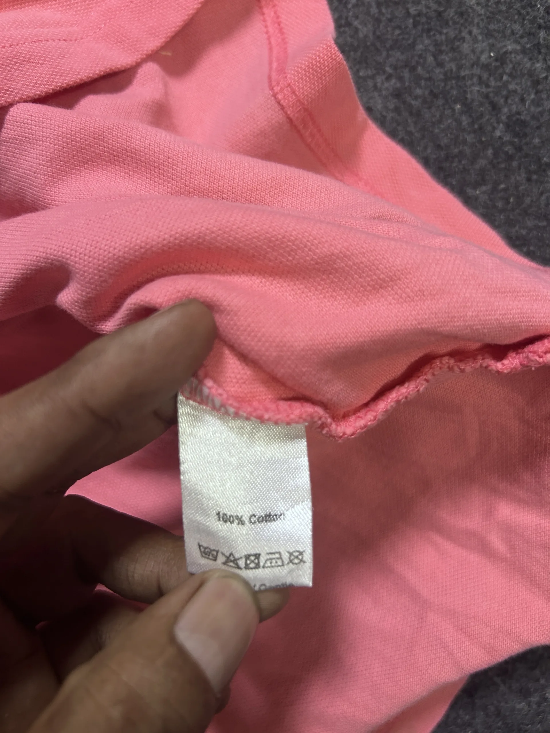 Lacoste Pink Polo Shirt back view