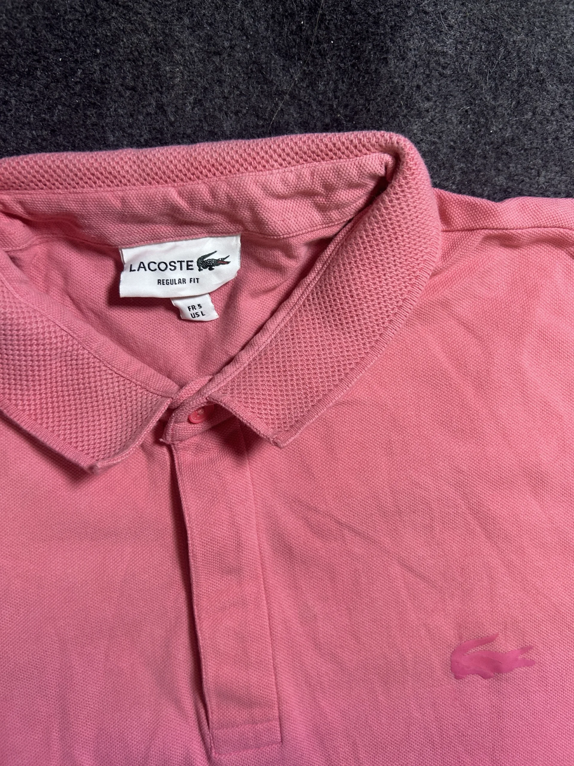 Lacoste Pink Polo Shirt detail view