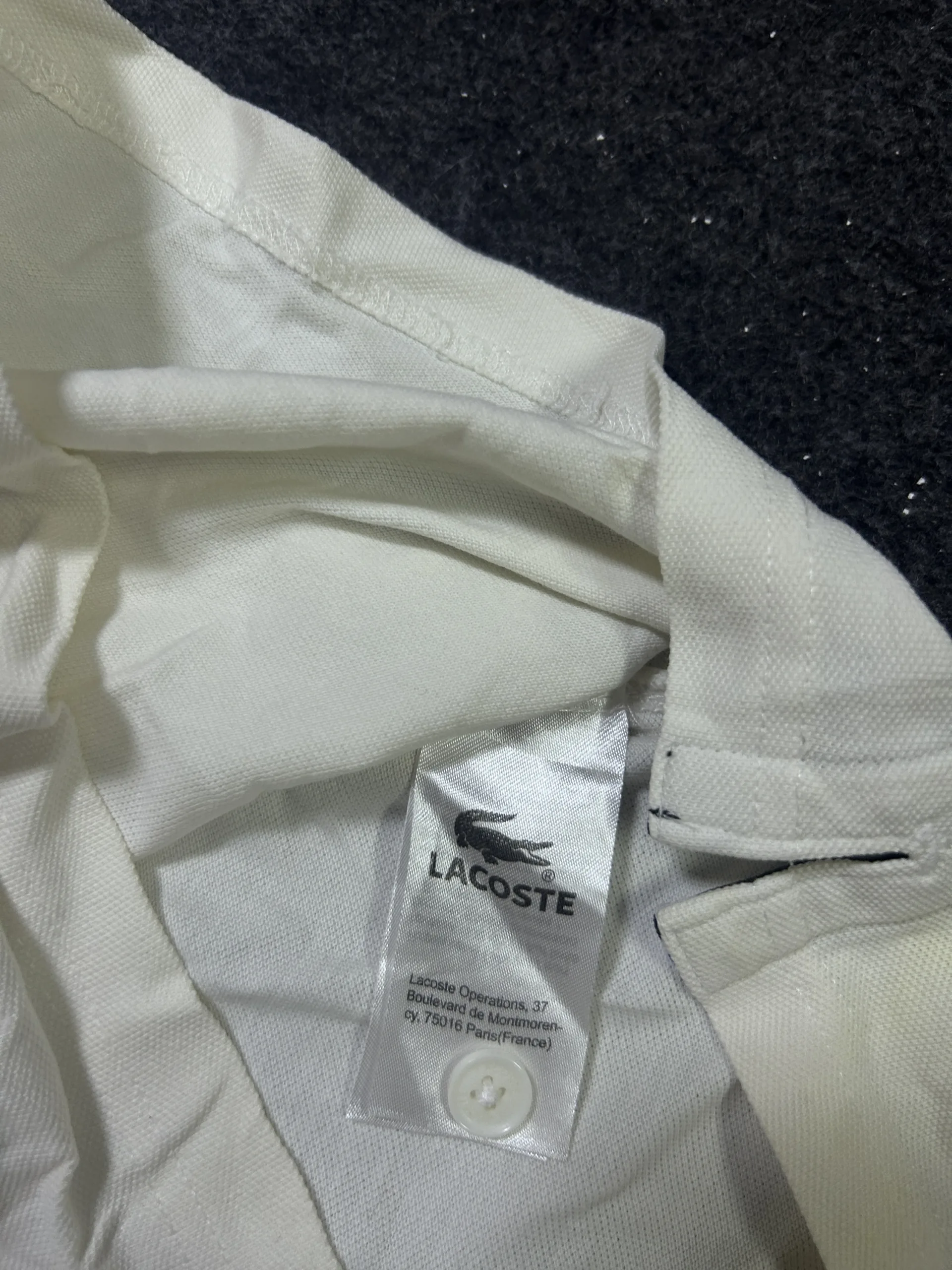 Lacoste White T-Shirt back view