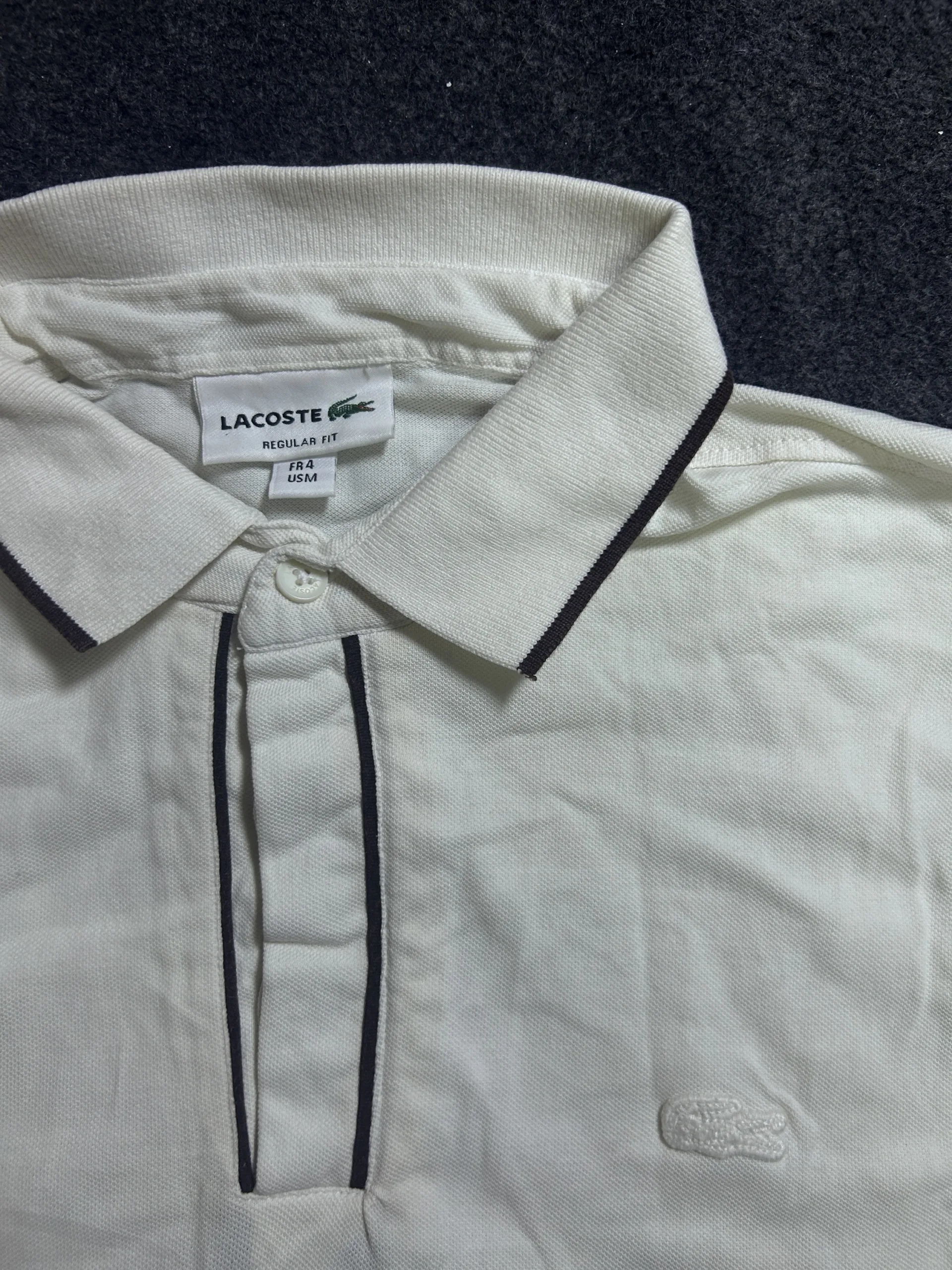 Lacoste White T-Shirt detail view