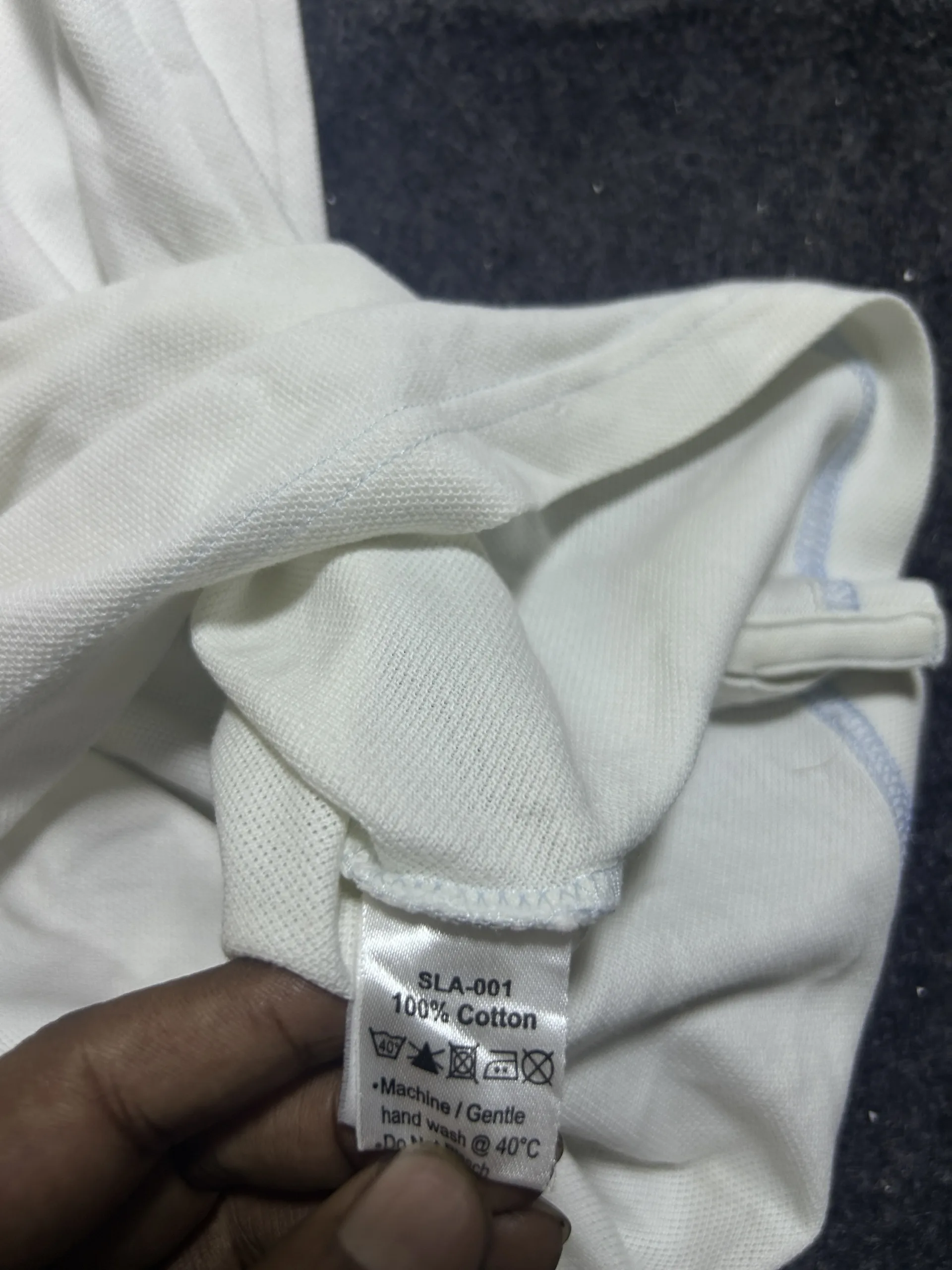 Lacoste White Polo Shirt back view