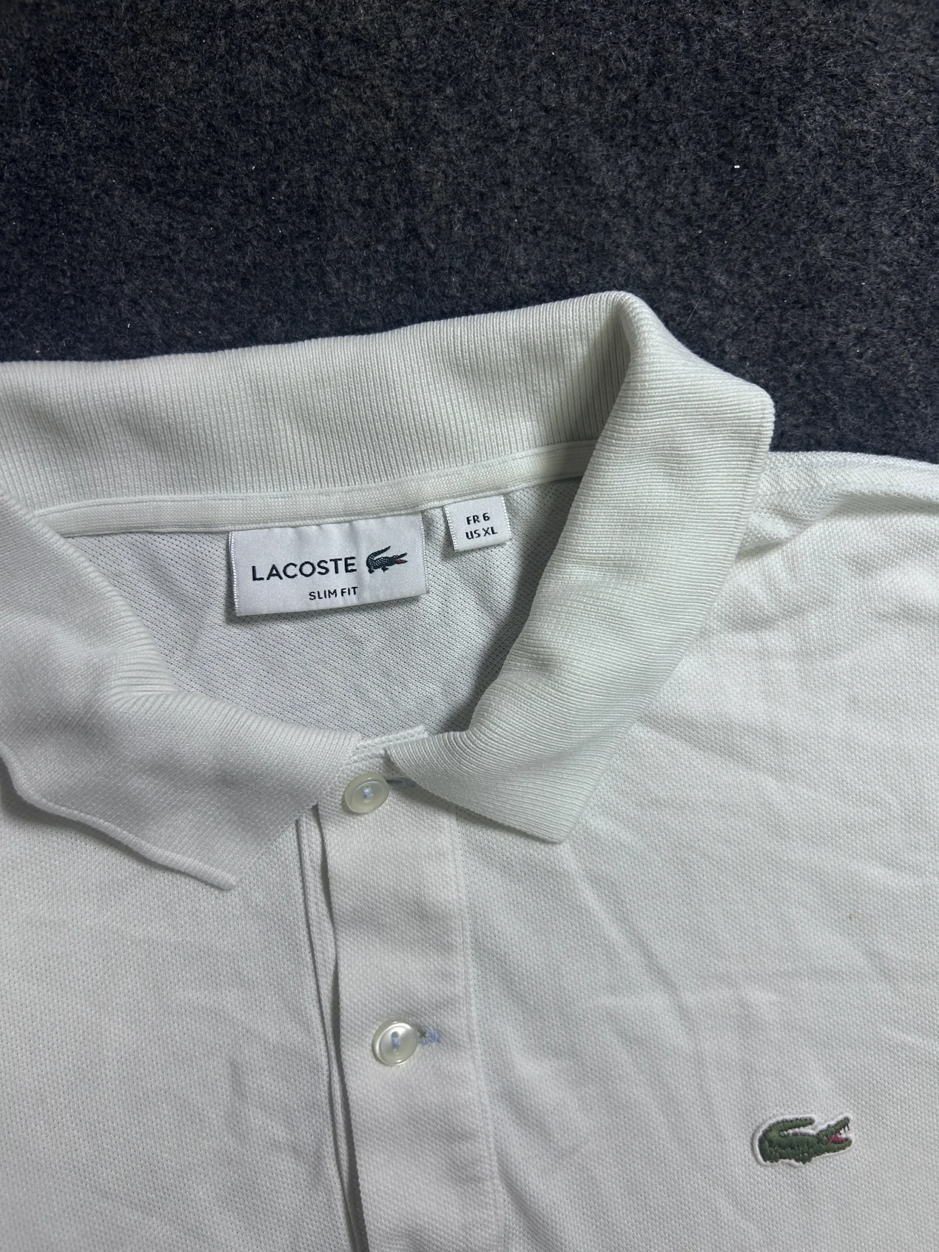 Lacoste White Polo Shirt detail view
