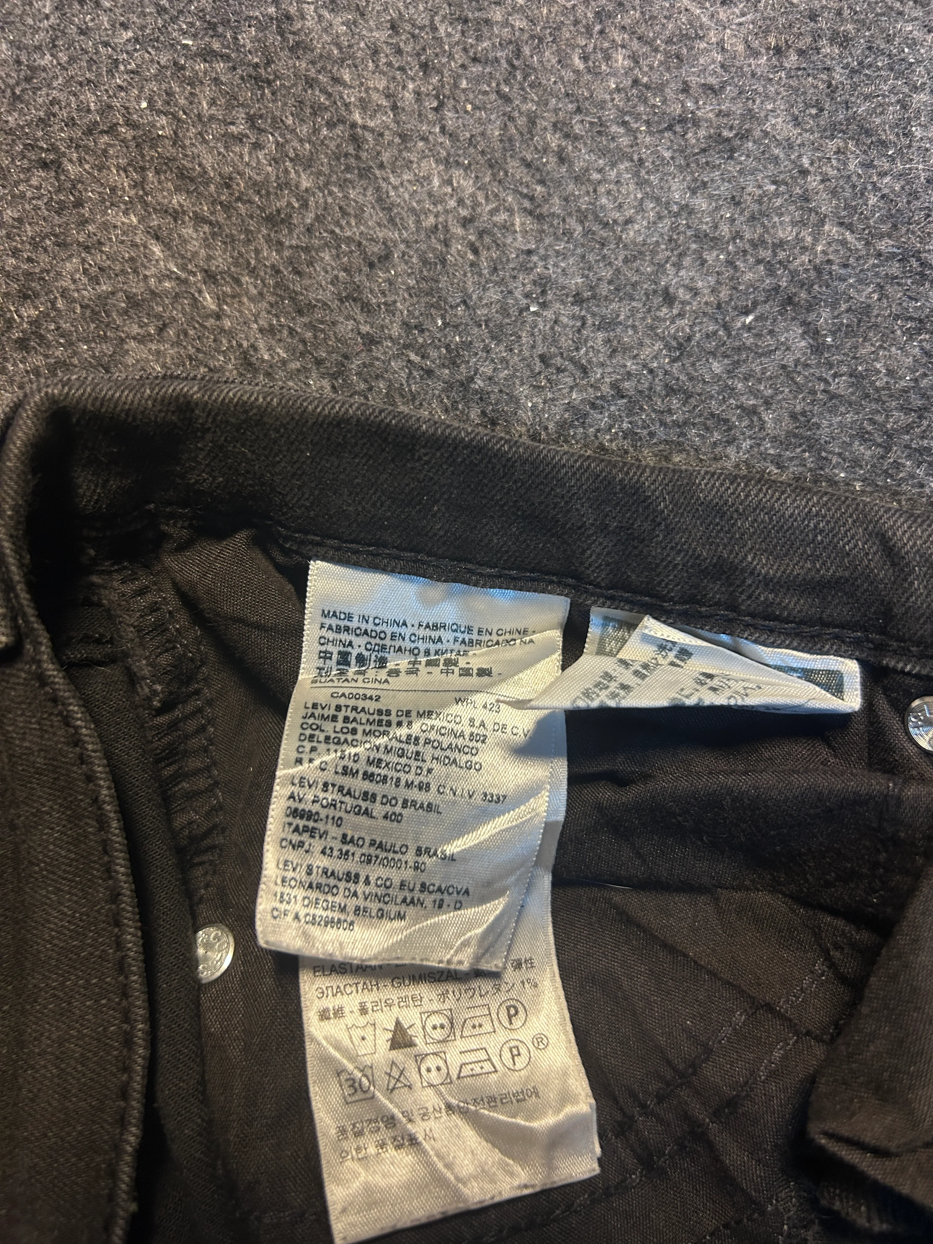 Levi's Black Denim Jeans back view