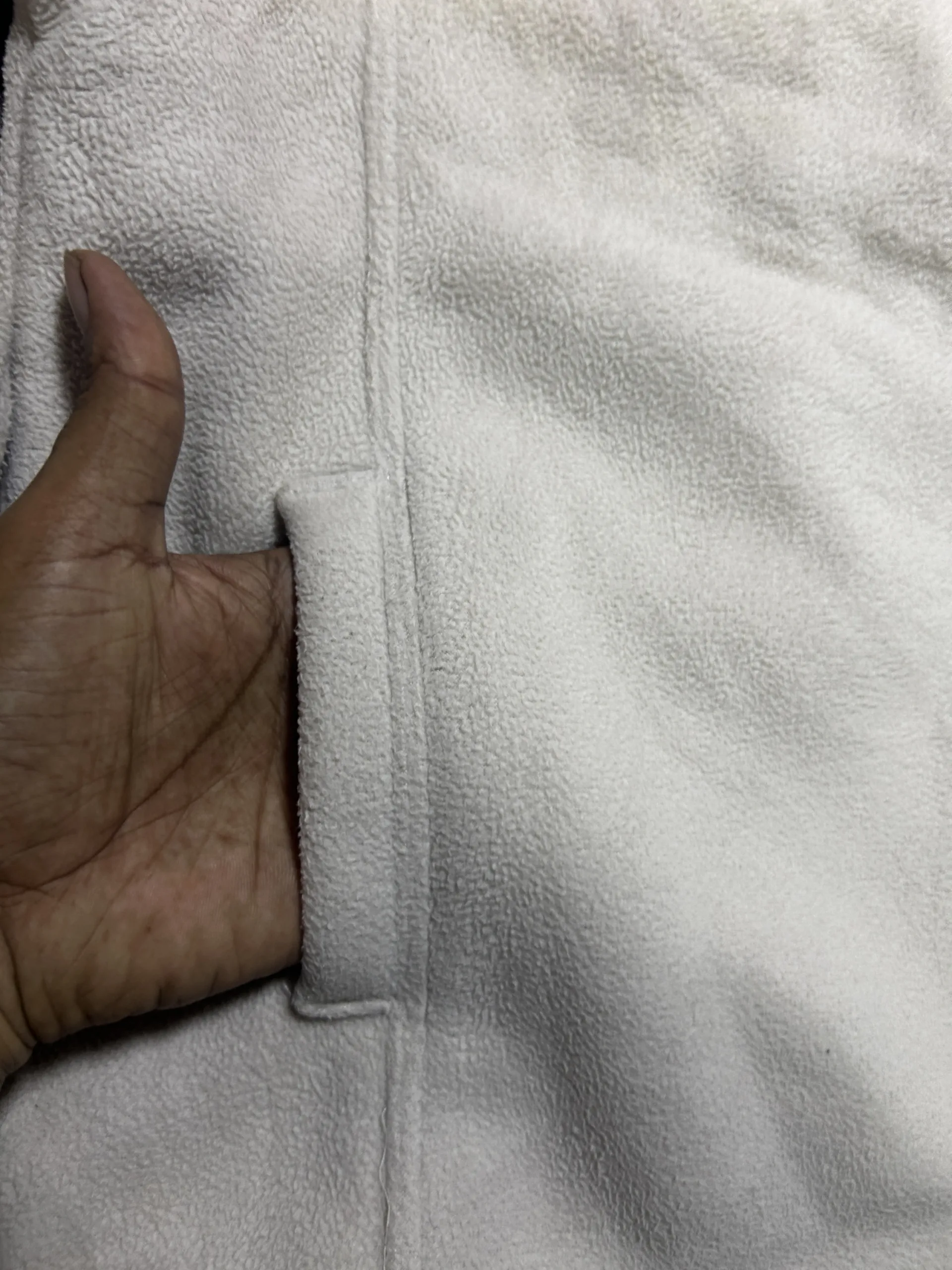 New Balance White Fleece Jacket back view
